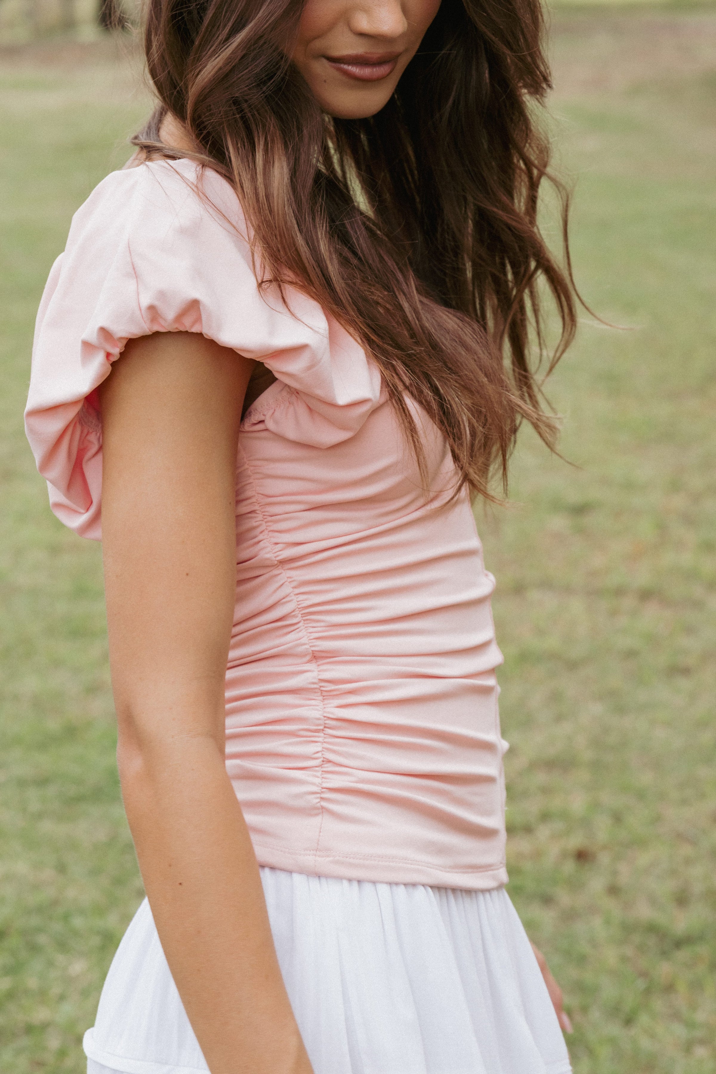 TOPS Kenzie Ruched Knit Top - Pink