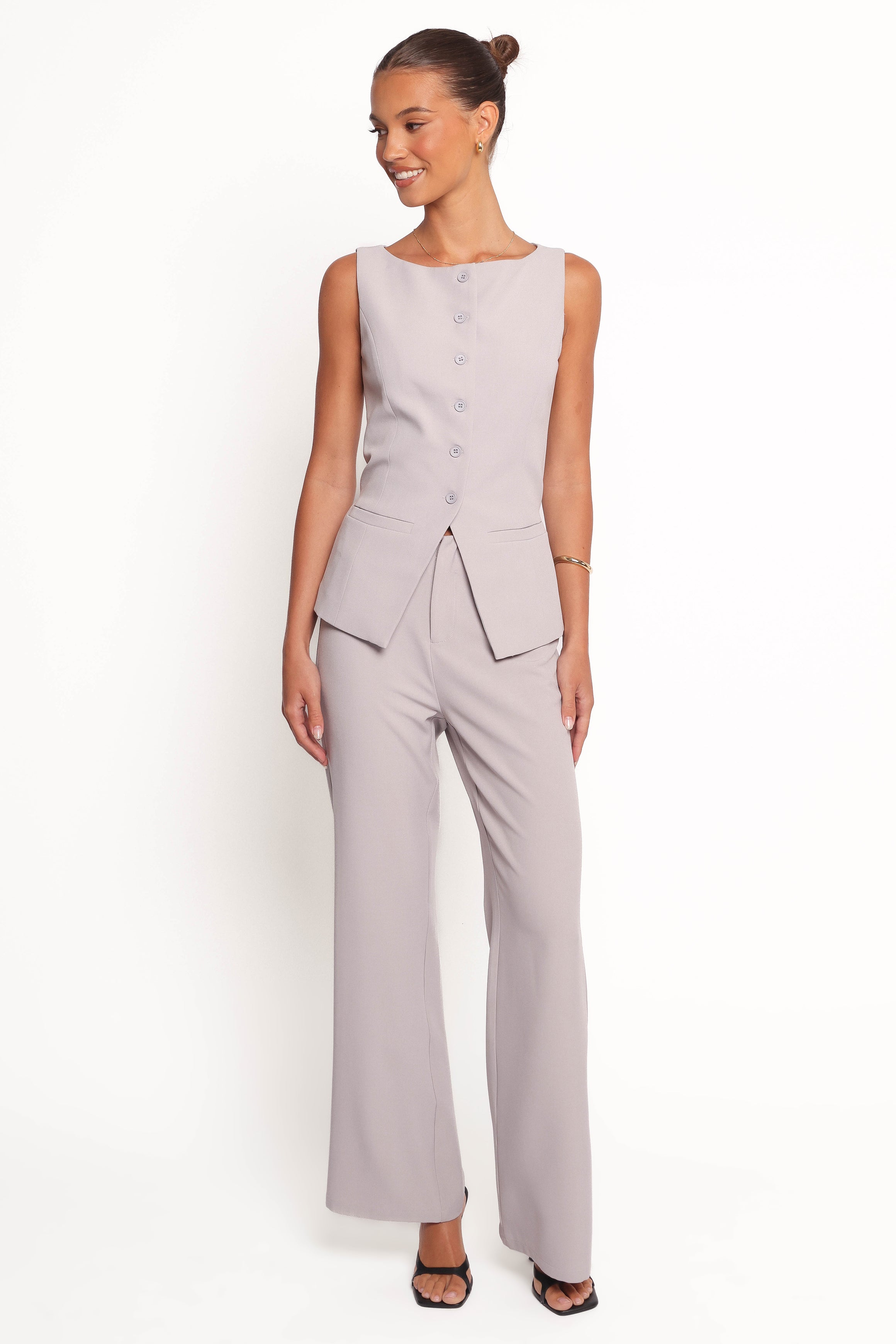 TOPS Kernie Vest Top - Light Grey