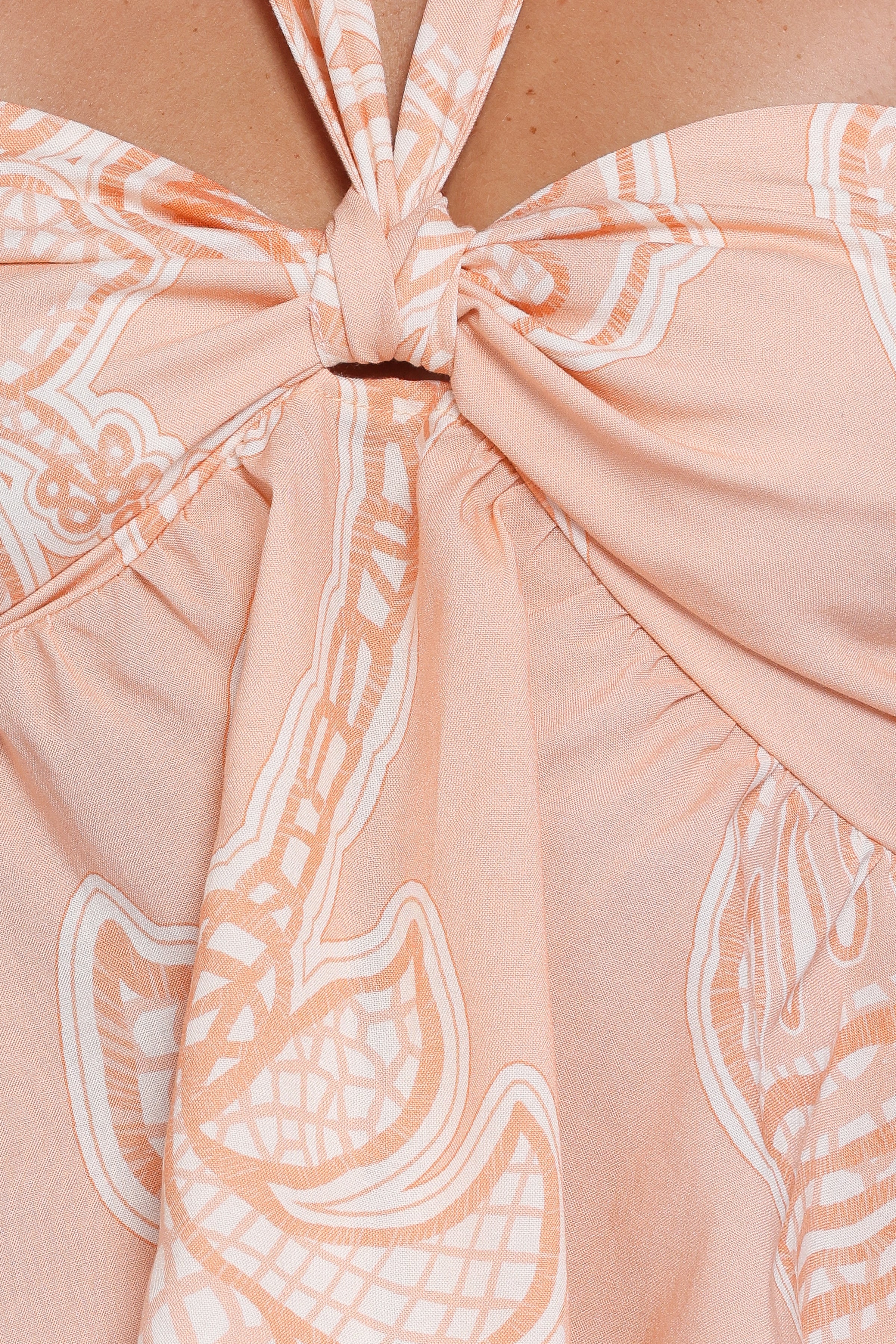 TOPS Klara Halter Top - Peach Floral