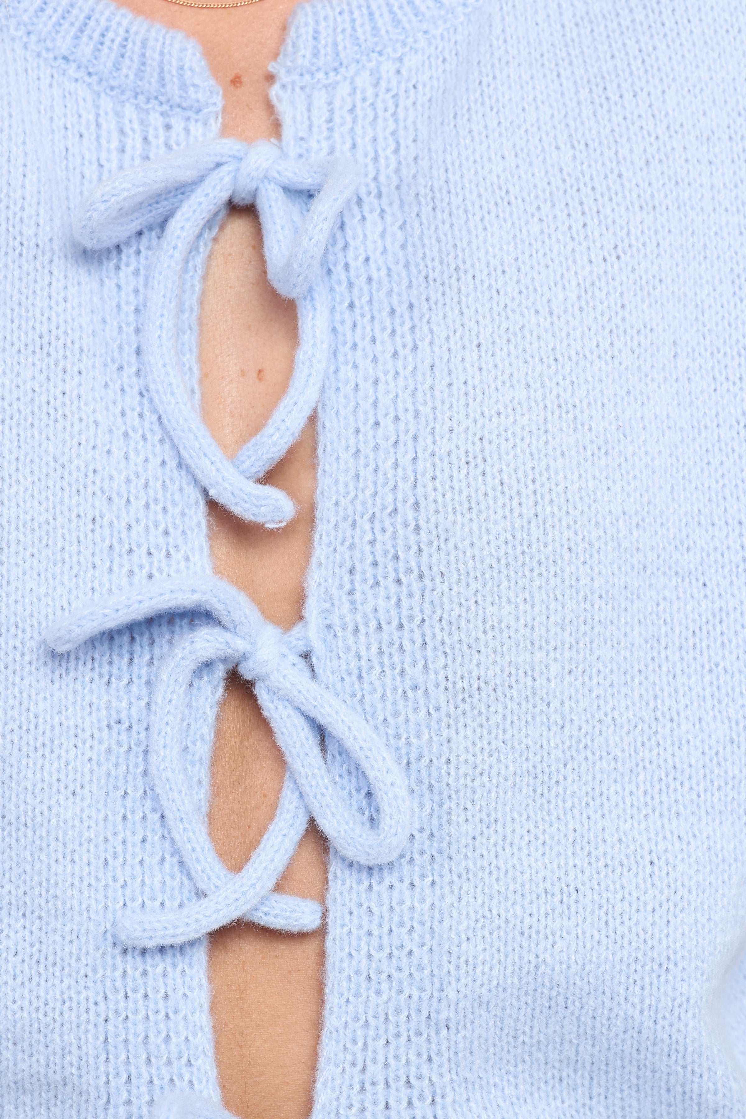TOPS Koskie Tie Knit Top - Blue