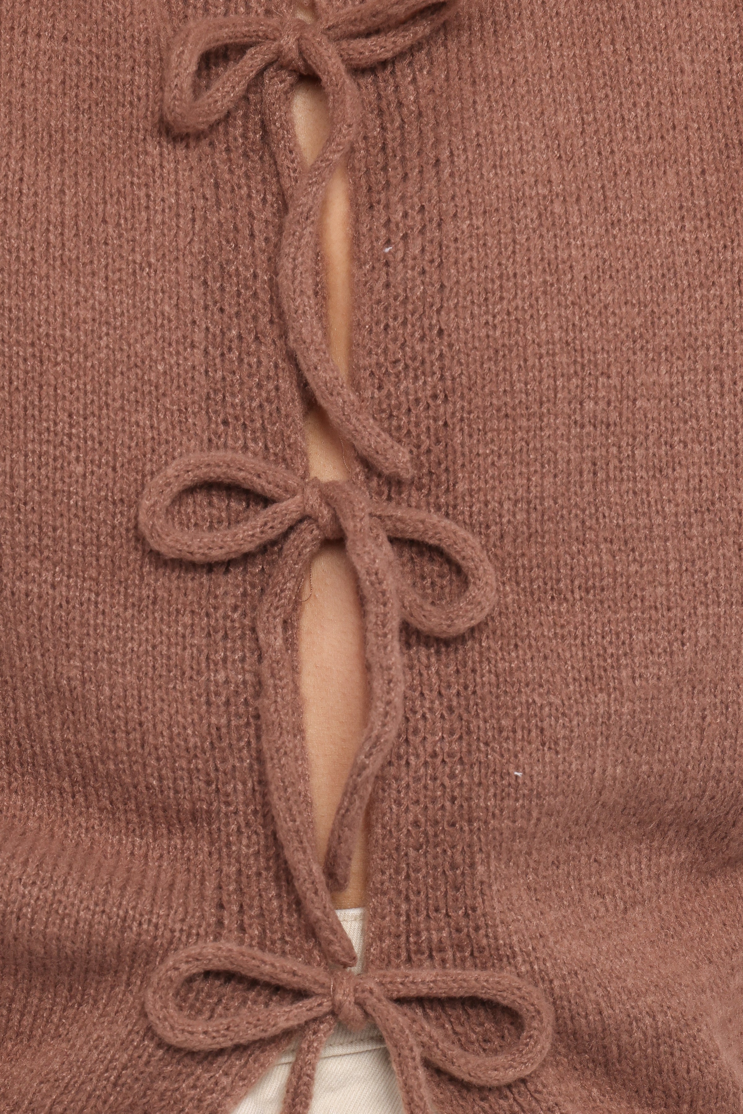 TOPS Koskie Tie Knit Top - Chocolate