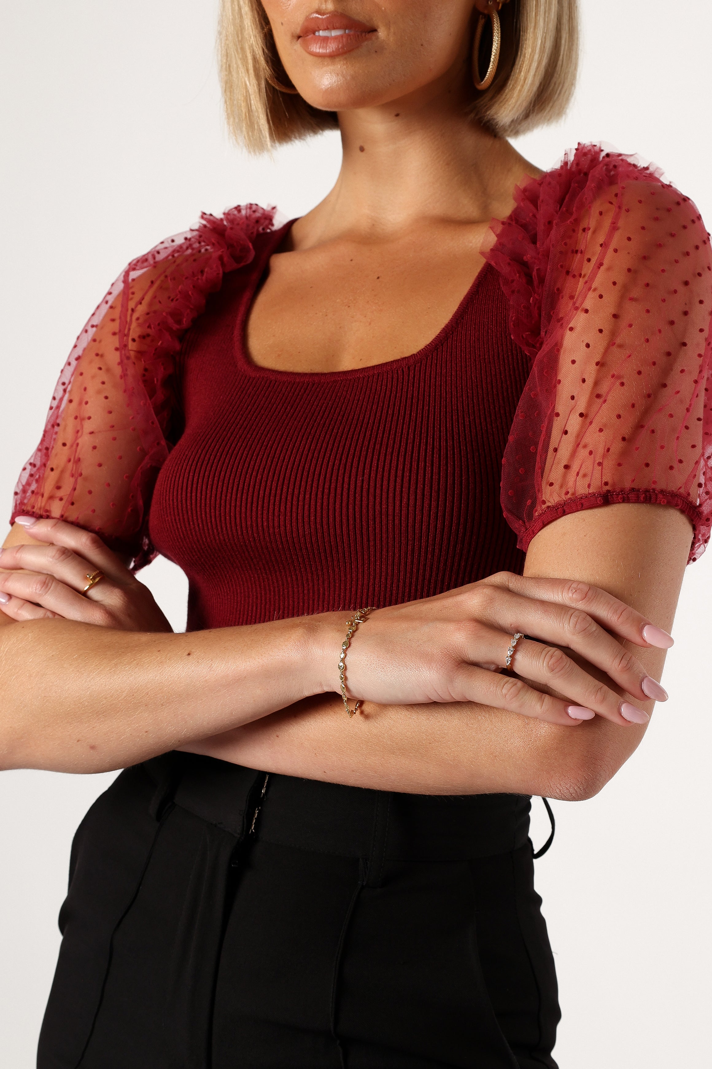 TOPS @Kristen Bodysuit - Burgundy