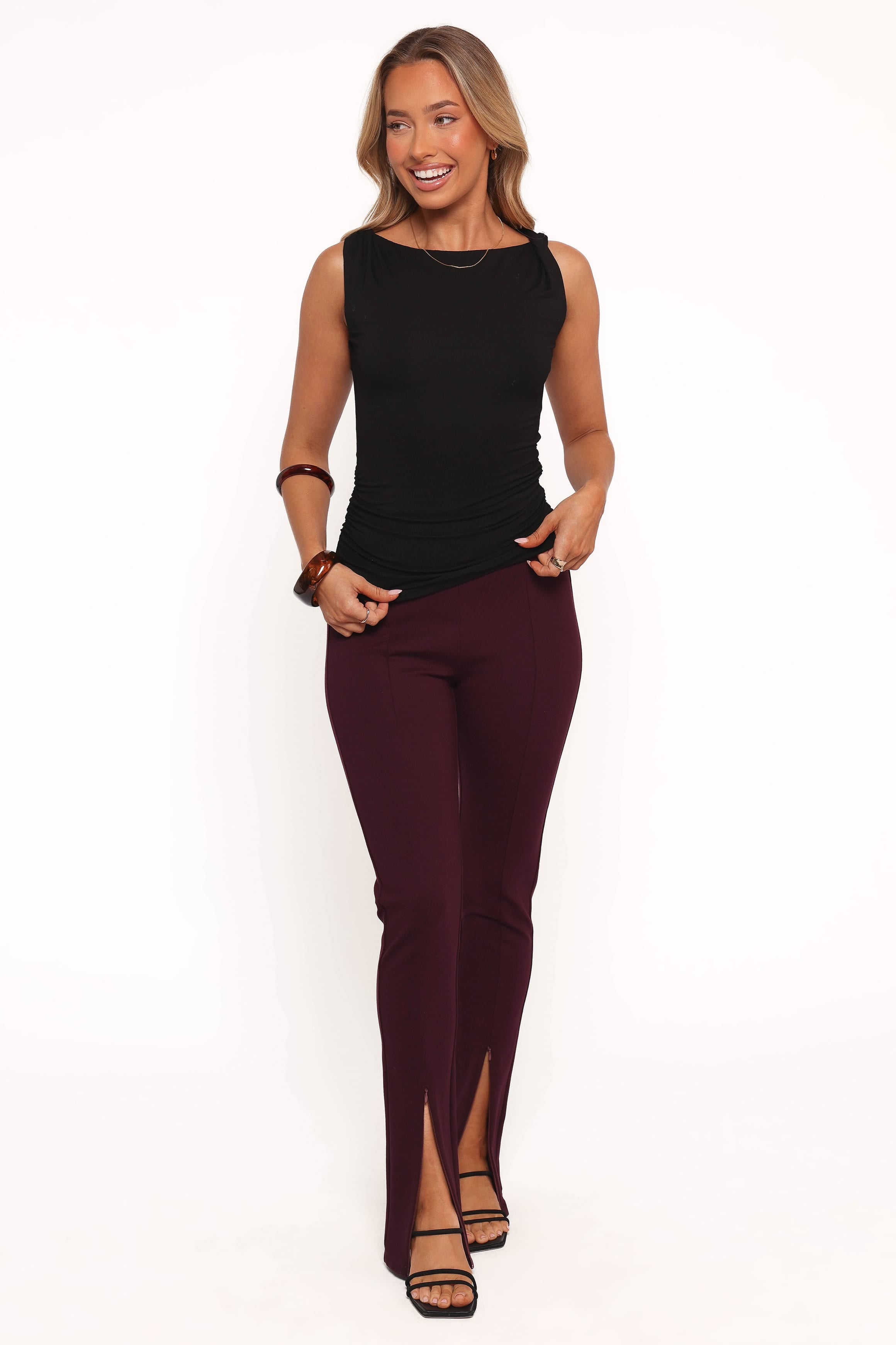 TOPS Lainey Twist Knit Top - Black