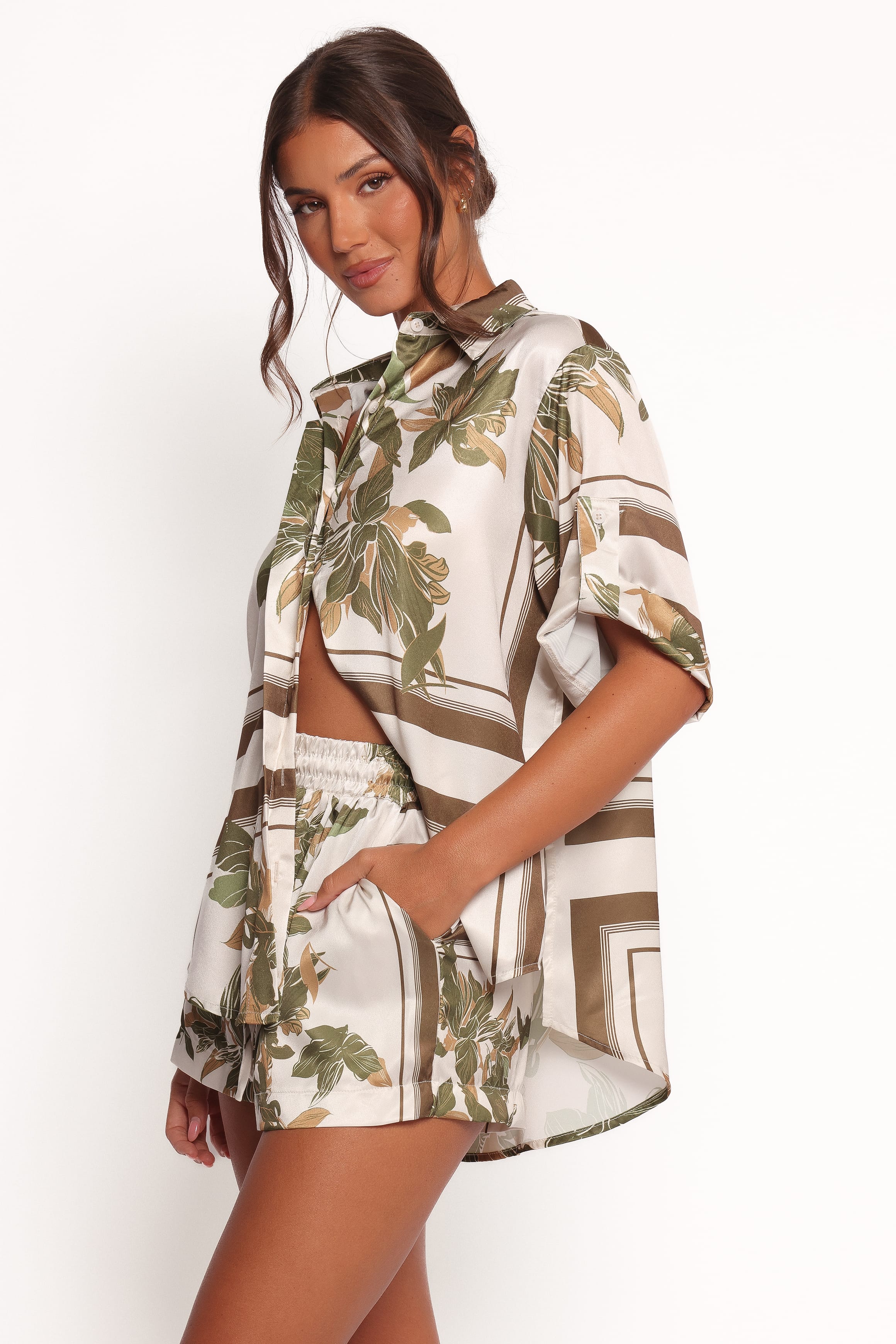 TOPS Lara Shirt - Olive Print