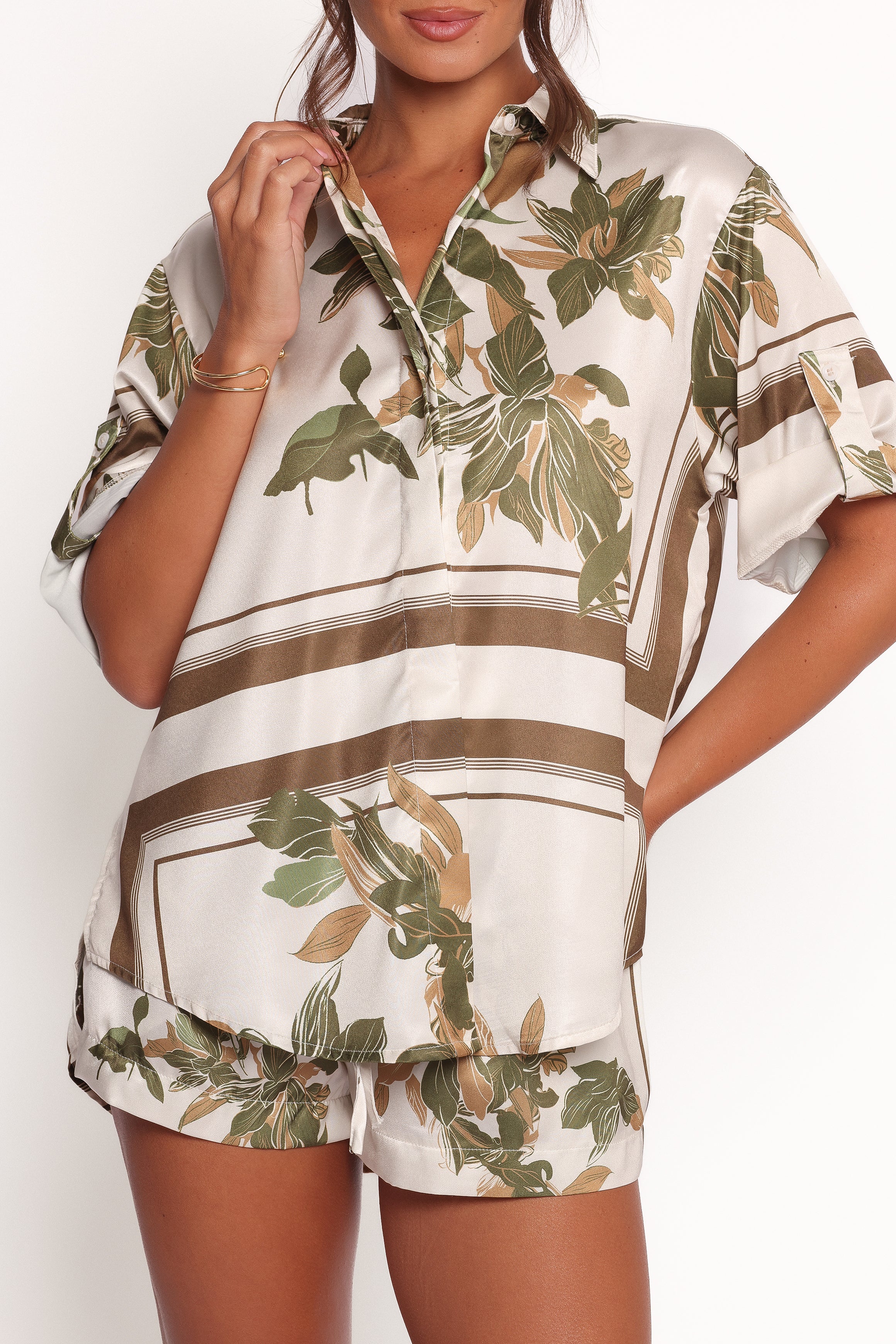 TOPS Lara Shirt - Olive Print