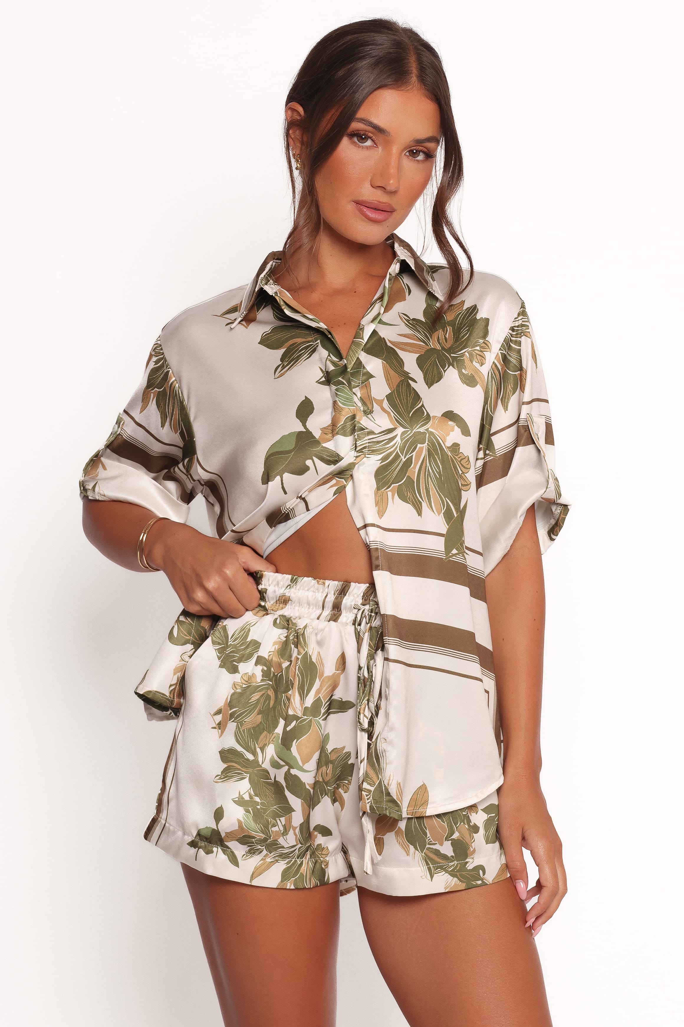 TOPS Lara Shirt - Olive Print