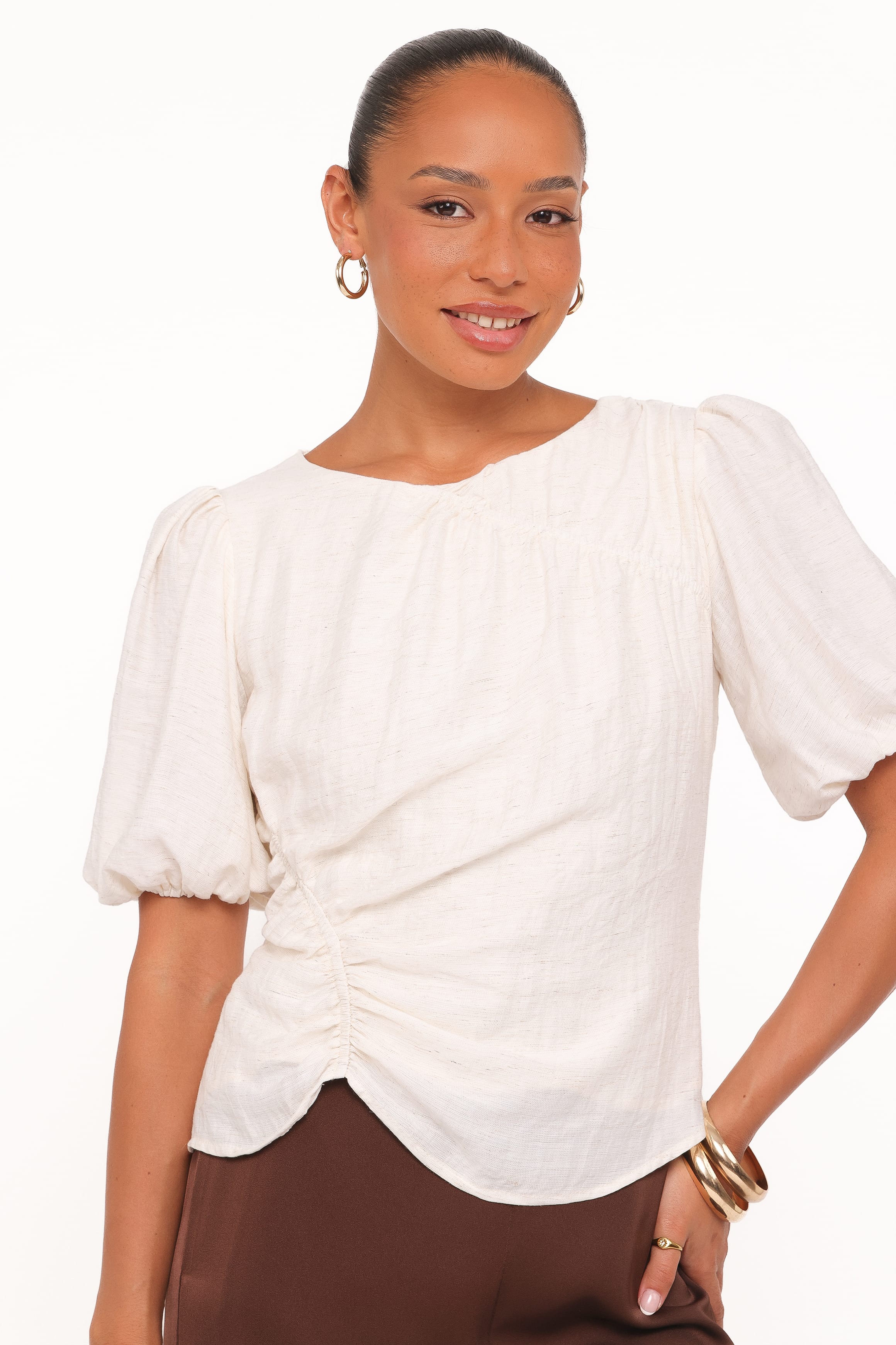 TOPS Laurel Puff Sleeve Top - Ivory