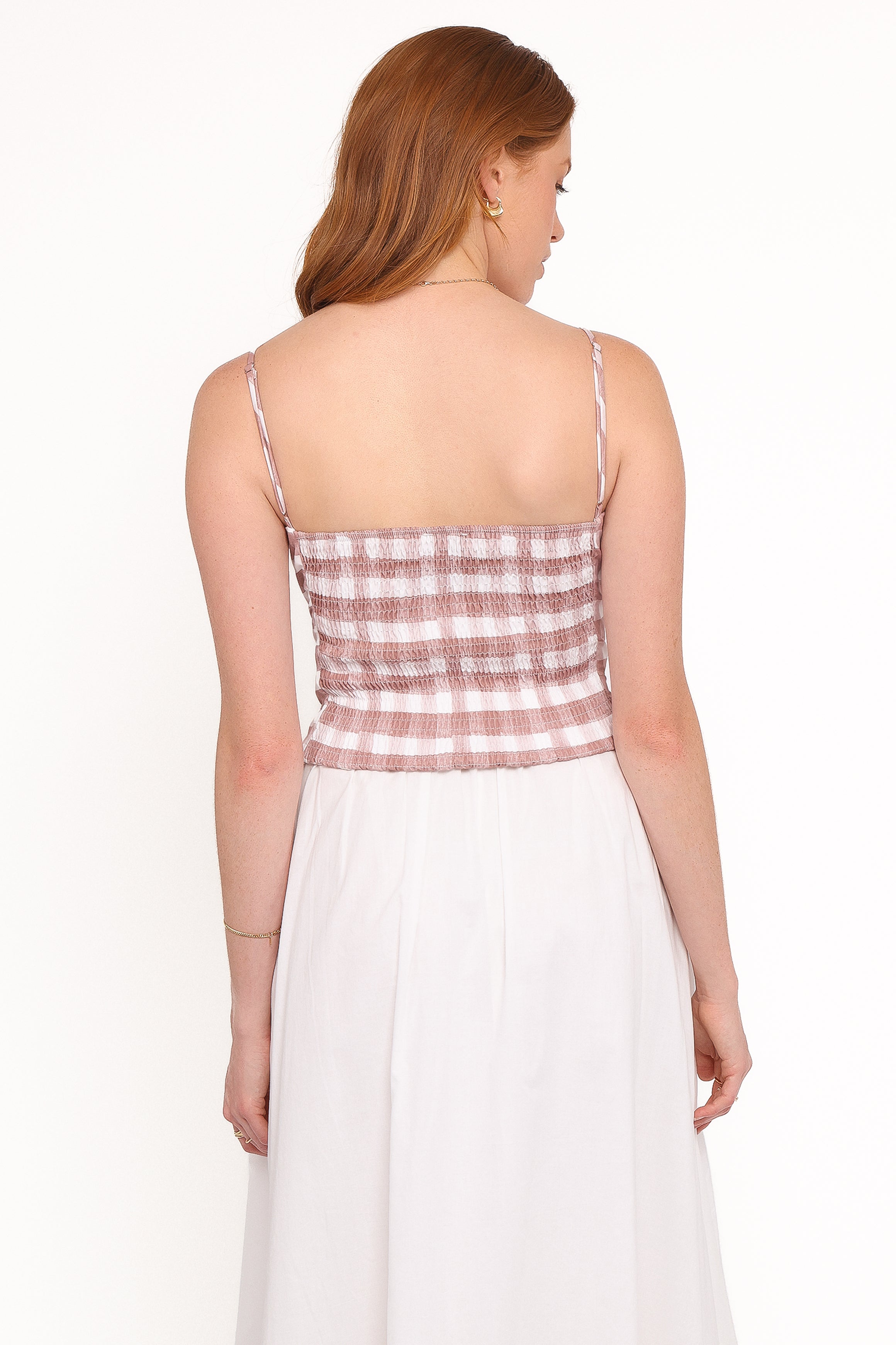 TOPS Lelessa Corset Top - Pink Gingham