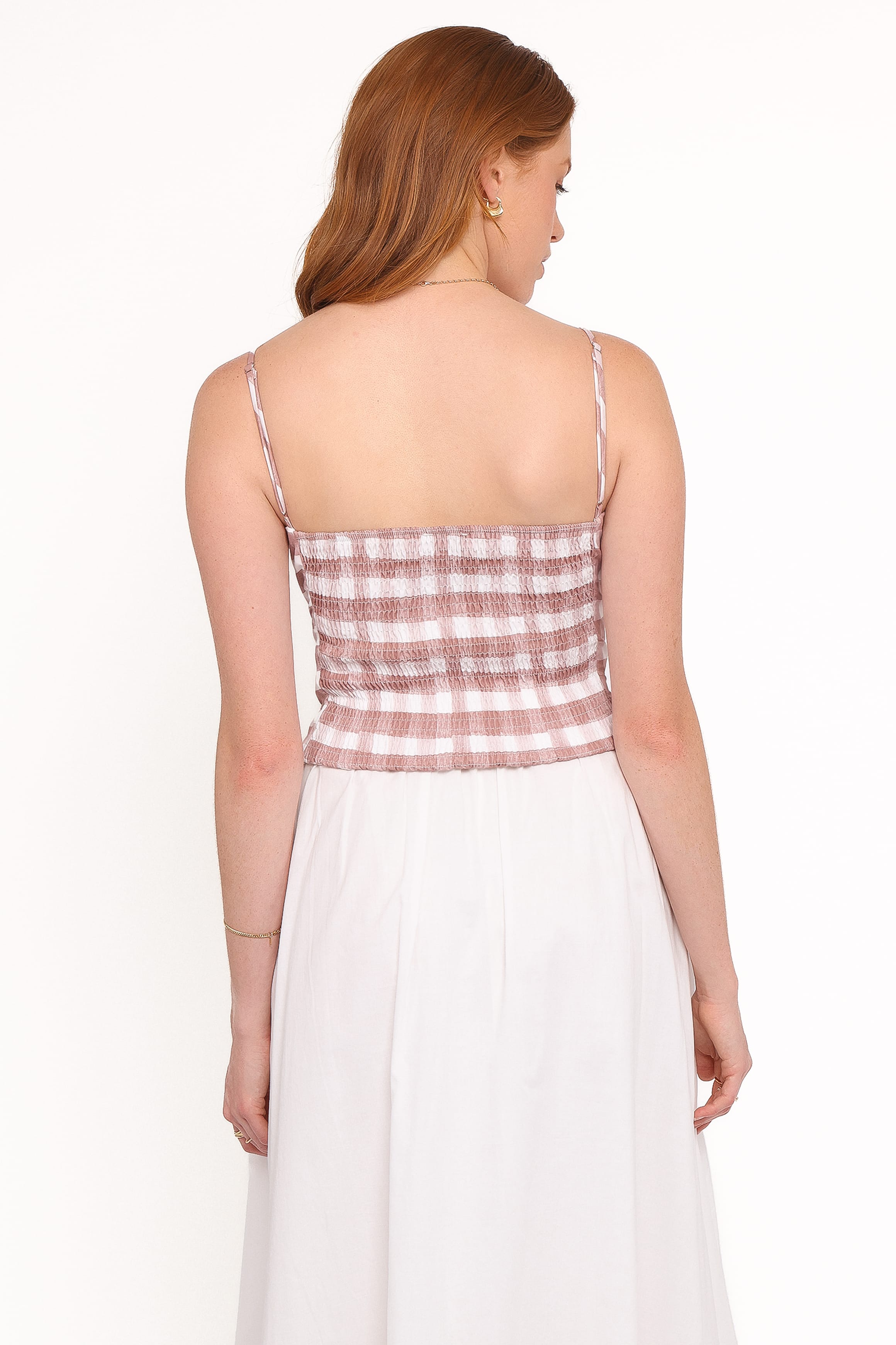 TOPS Lelessa Corset Top - Pink Gingham