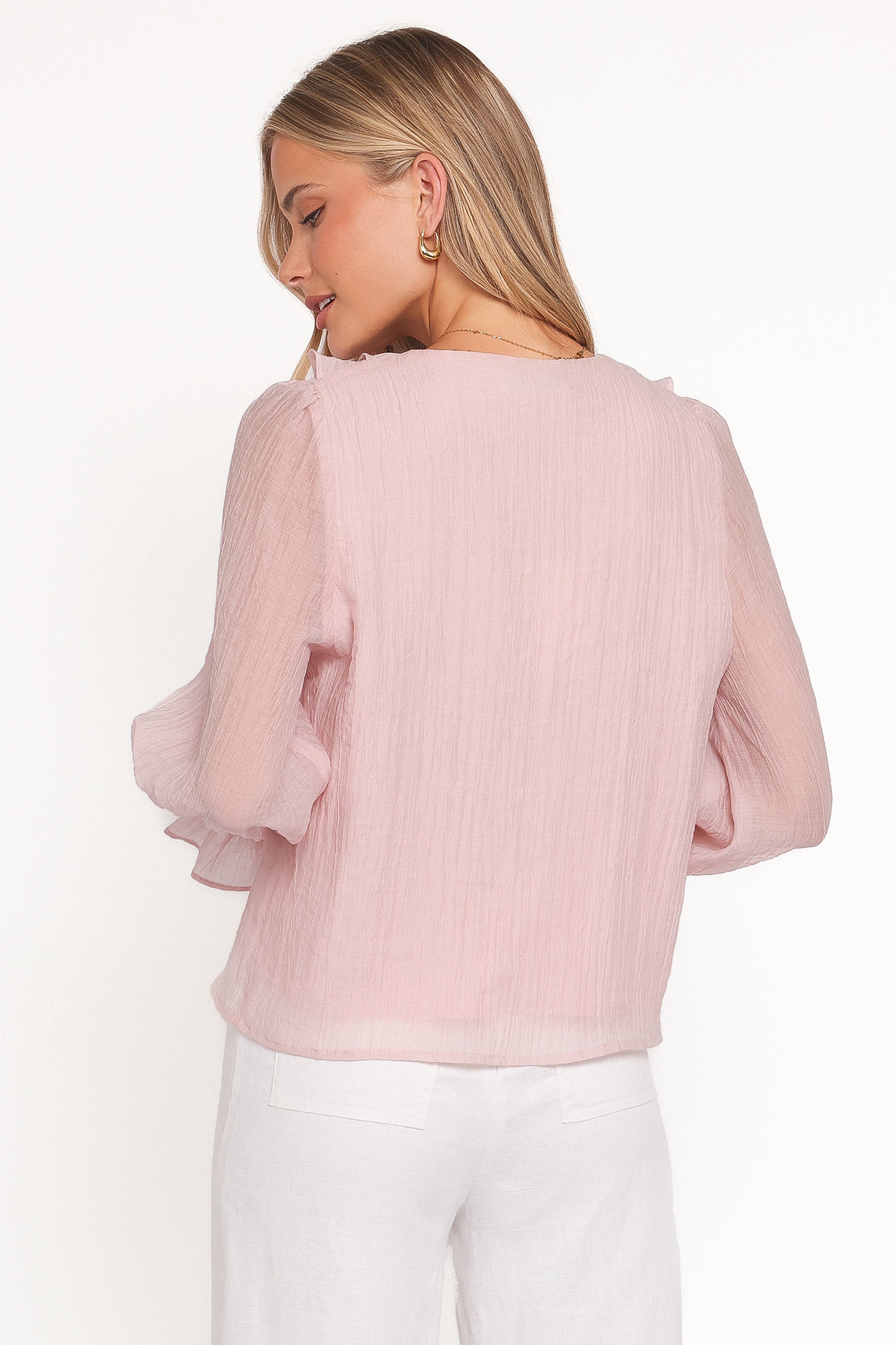 TOPS Lennon Ruffle Blouse - Blush