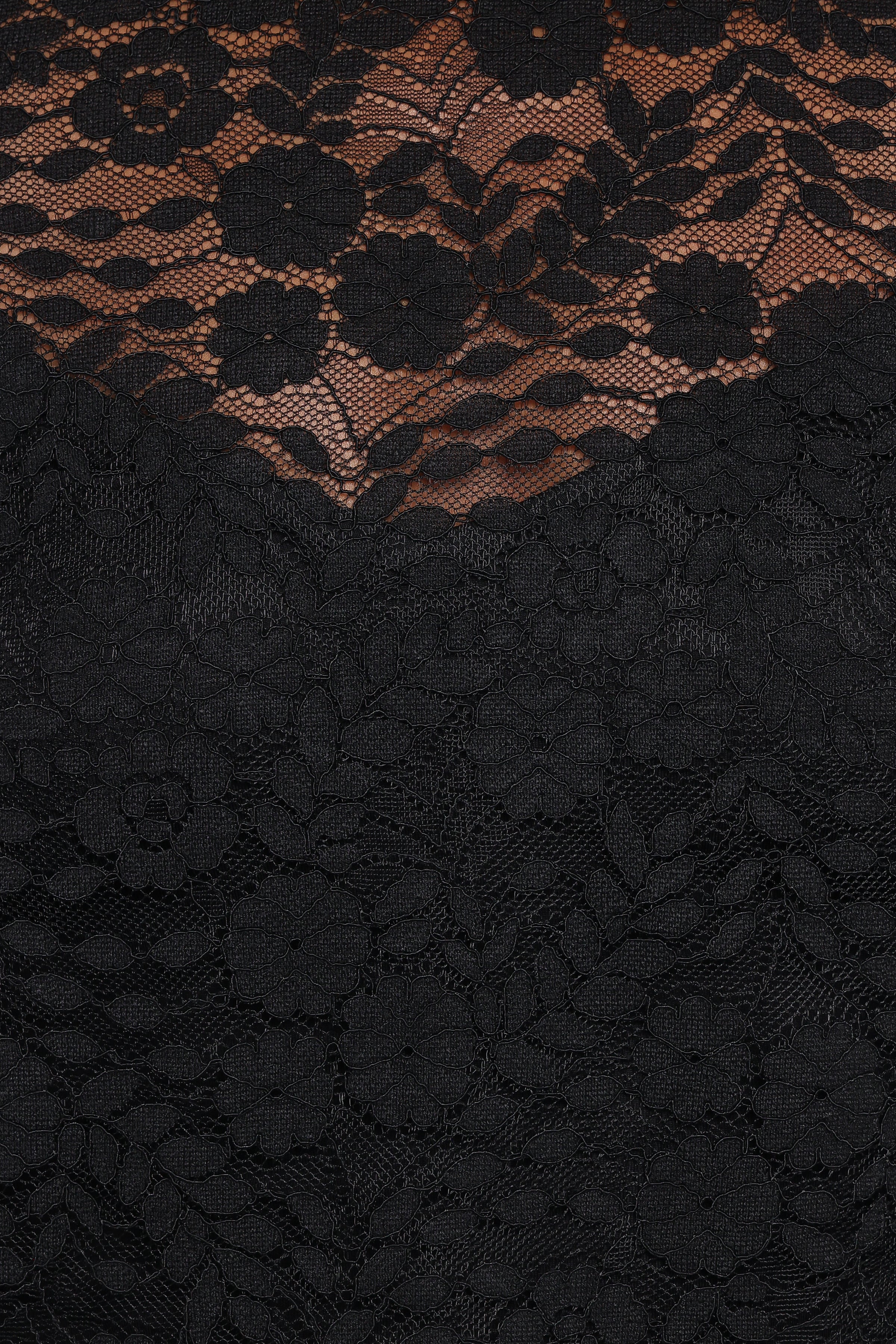 TOPS Lettie Lace Ruffle Top - Black