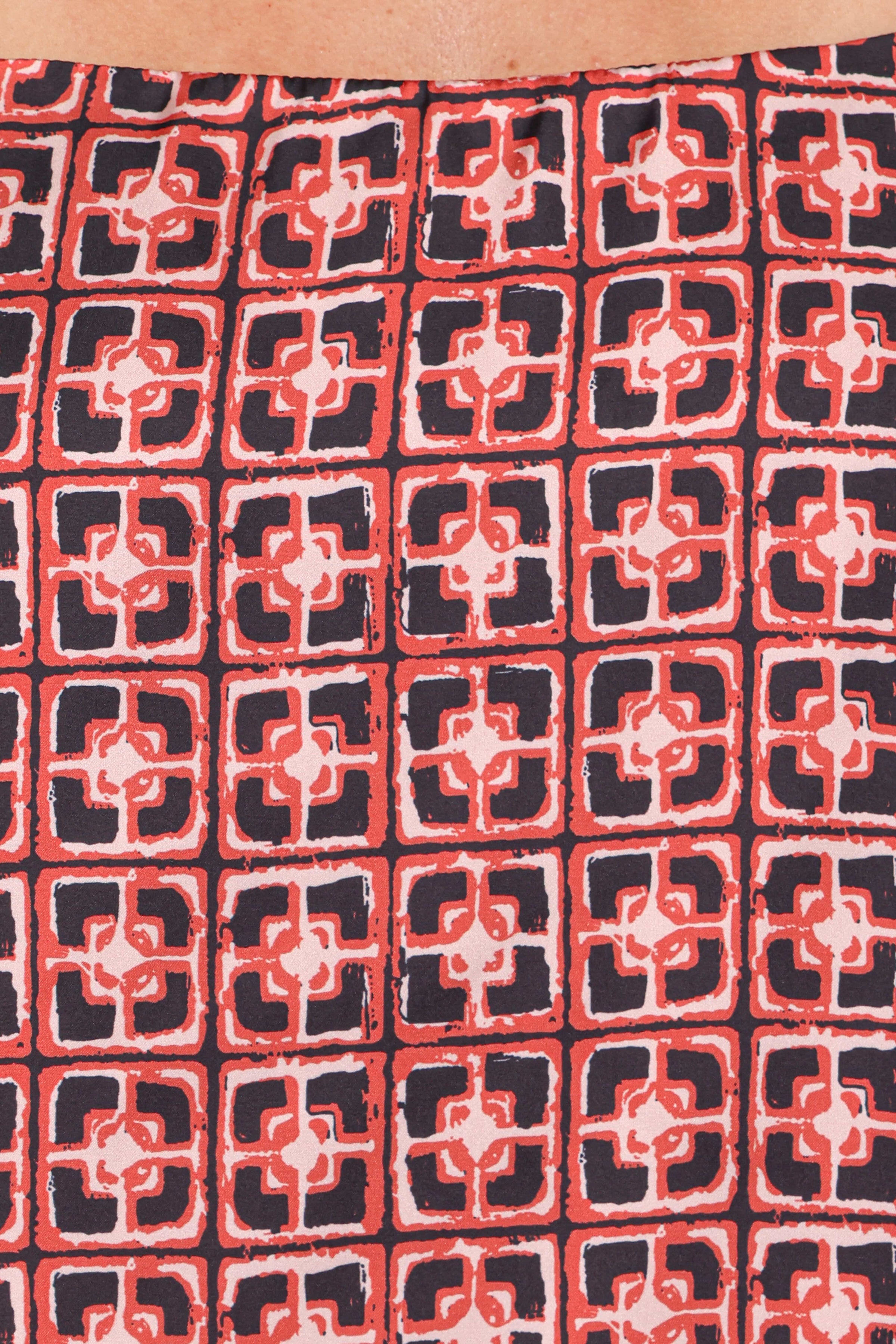 TOPS Lexi Top - Red Geometric