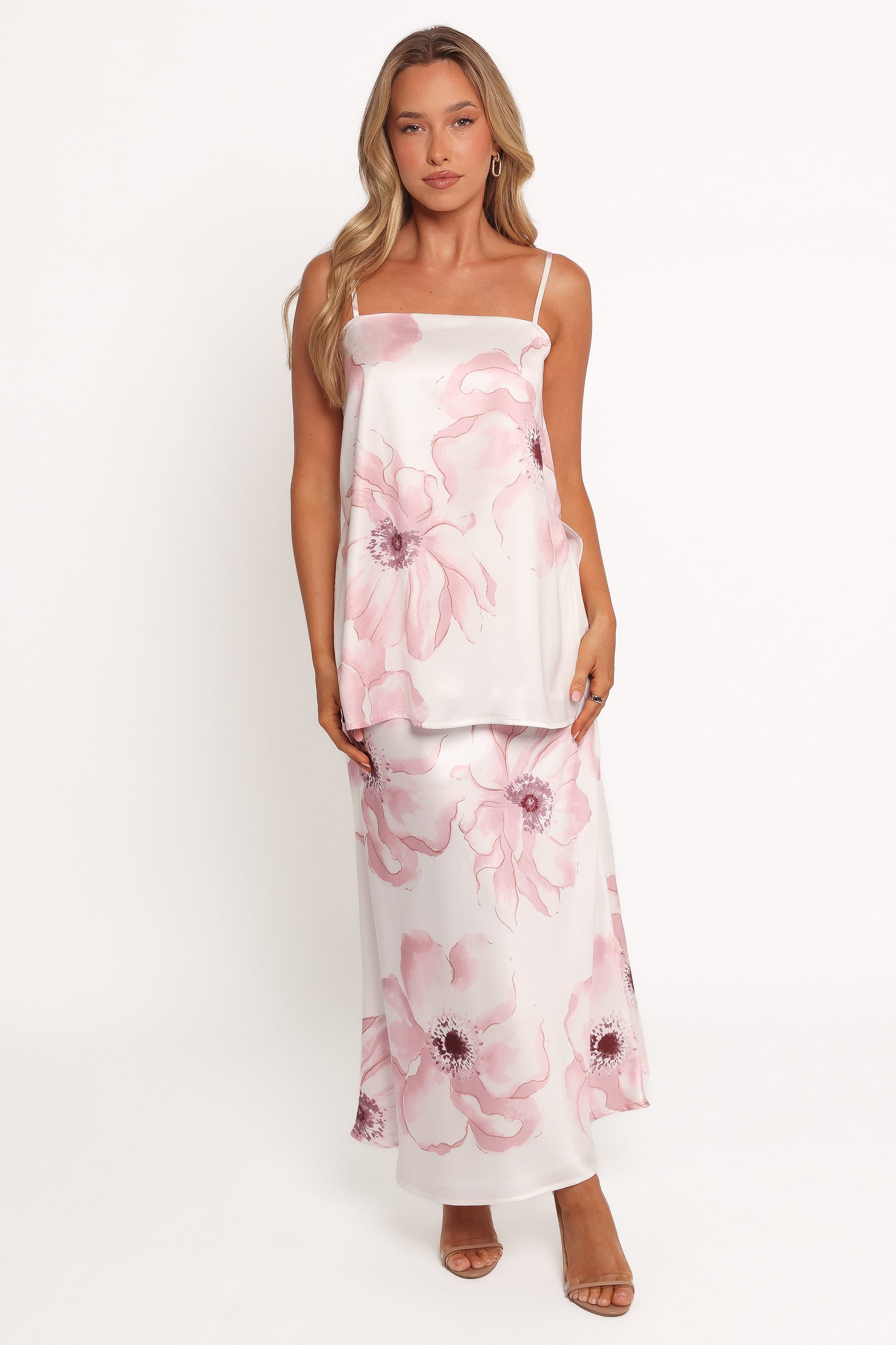TOPS Lila Top - Pink White Floral