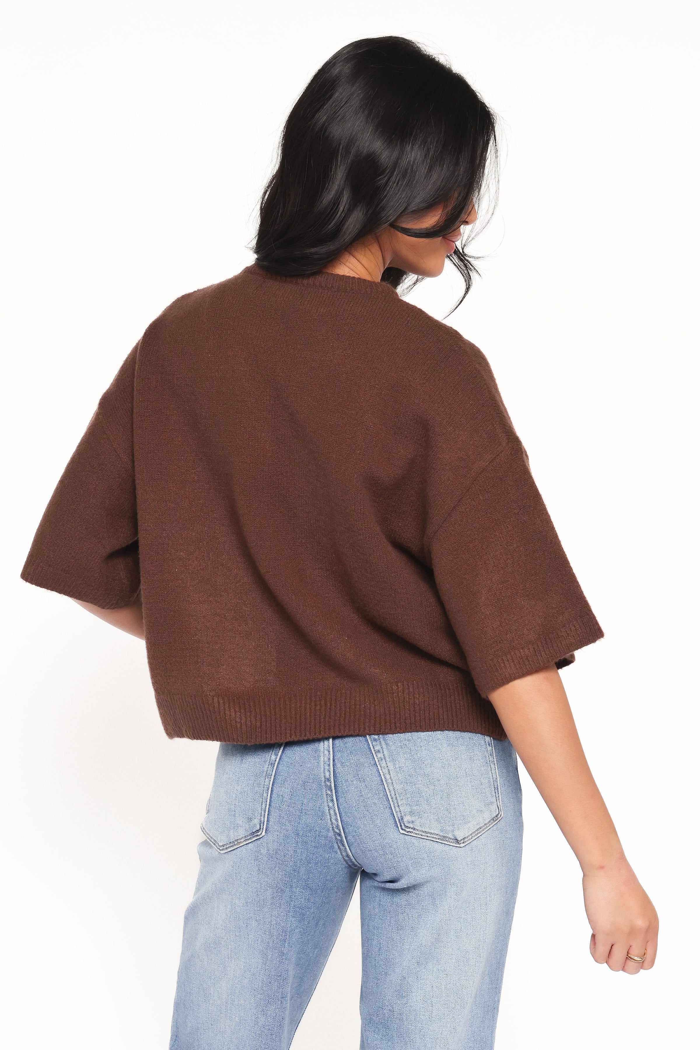 TOPS Lilith Knit Top - Chocolate Brown