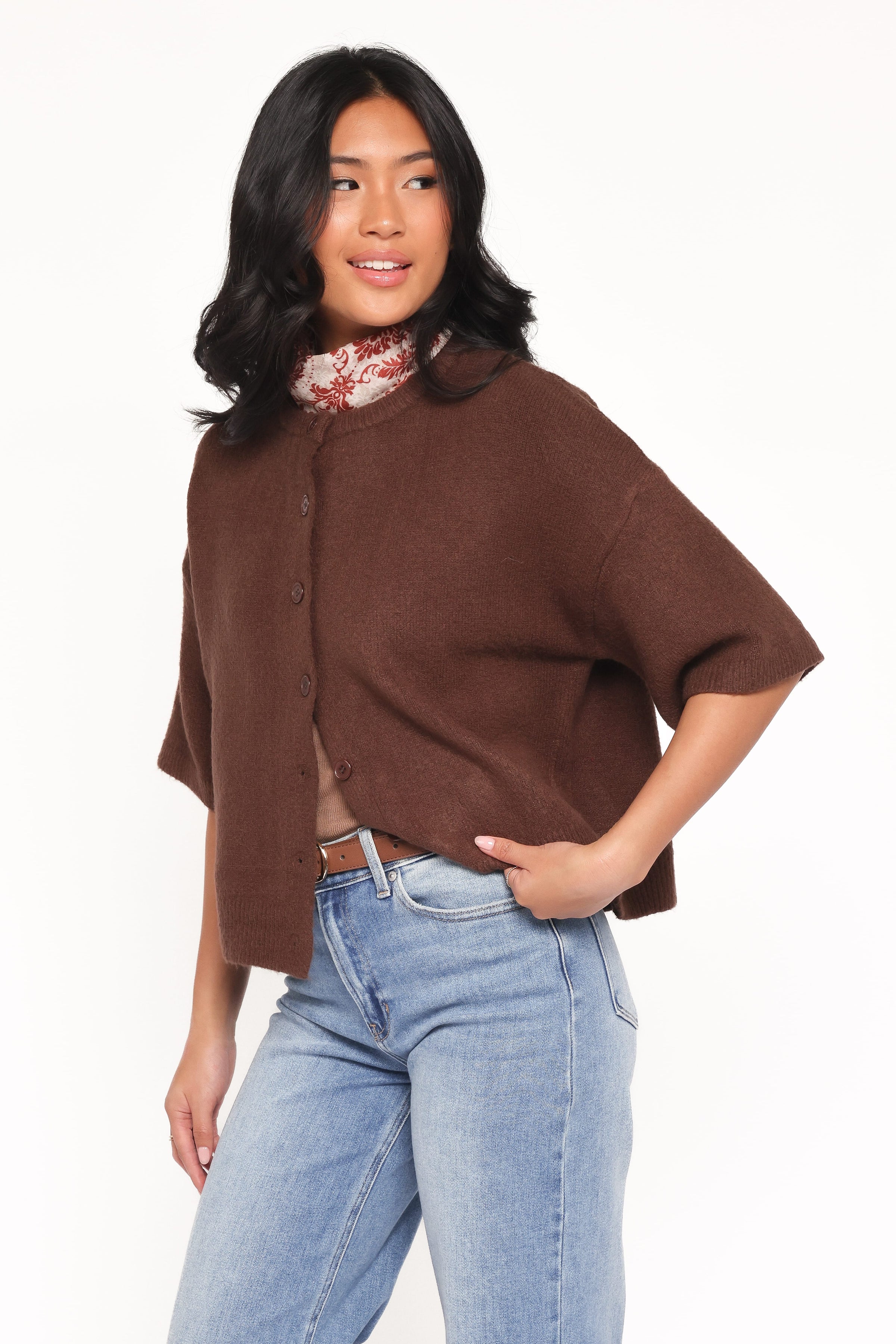 TOPS Lilith Knit Top - Chocolate Brown