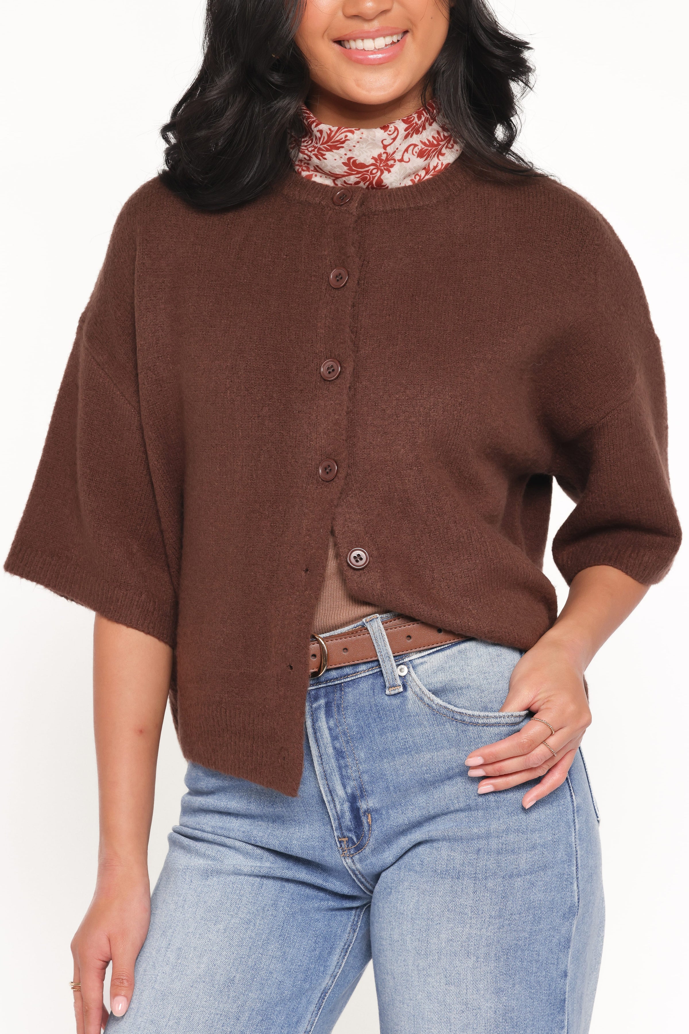 TOPS Lilith Knit Top - Chocolate Brown