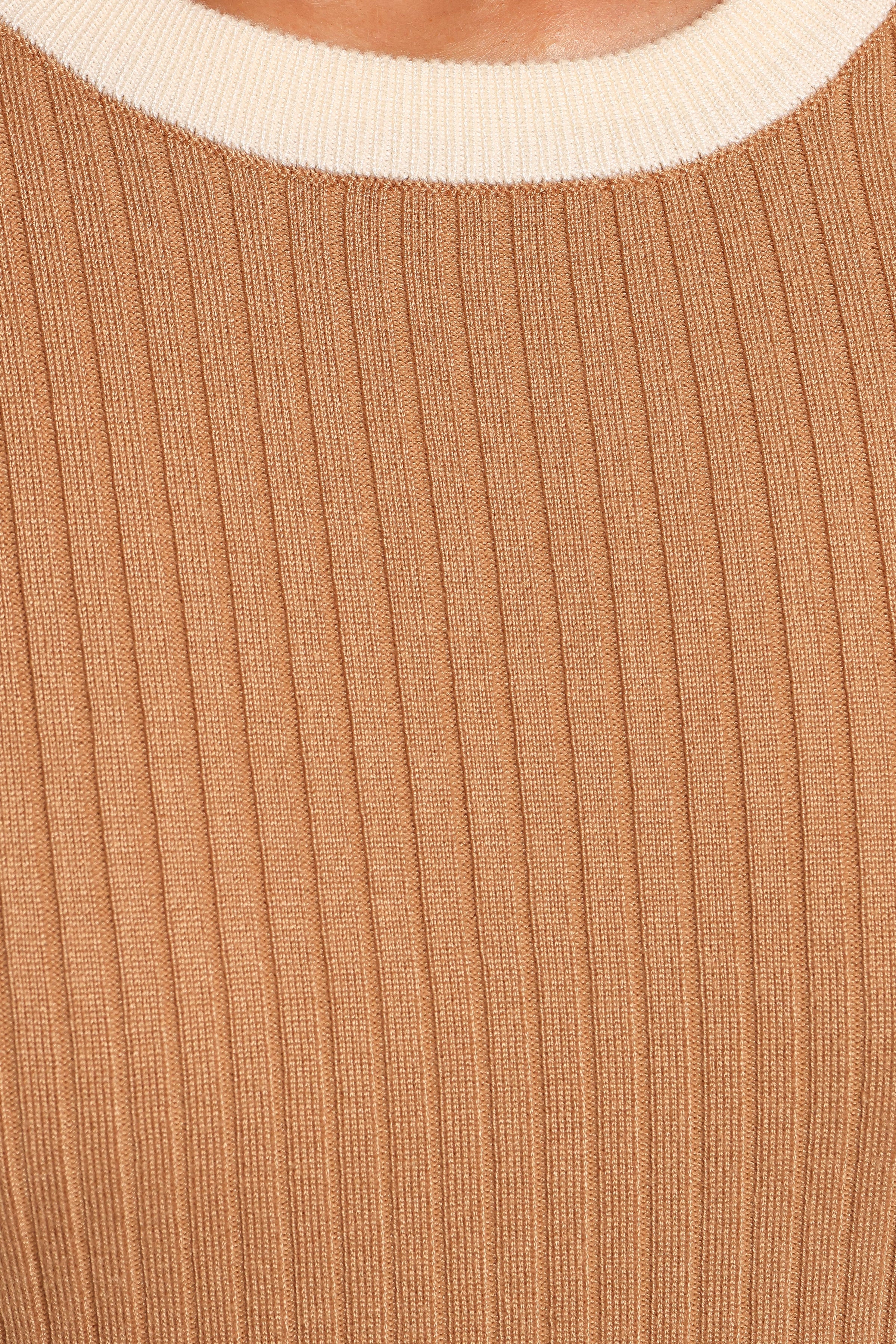 TOPS Lizbeth Knit Top - Tan White