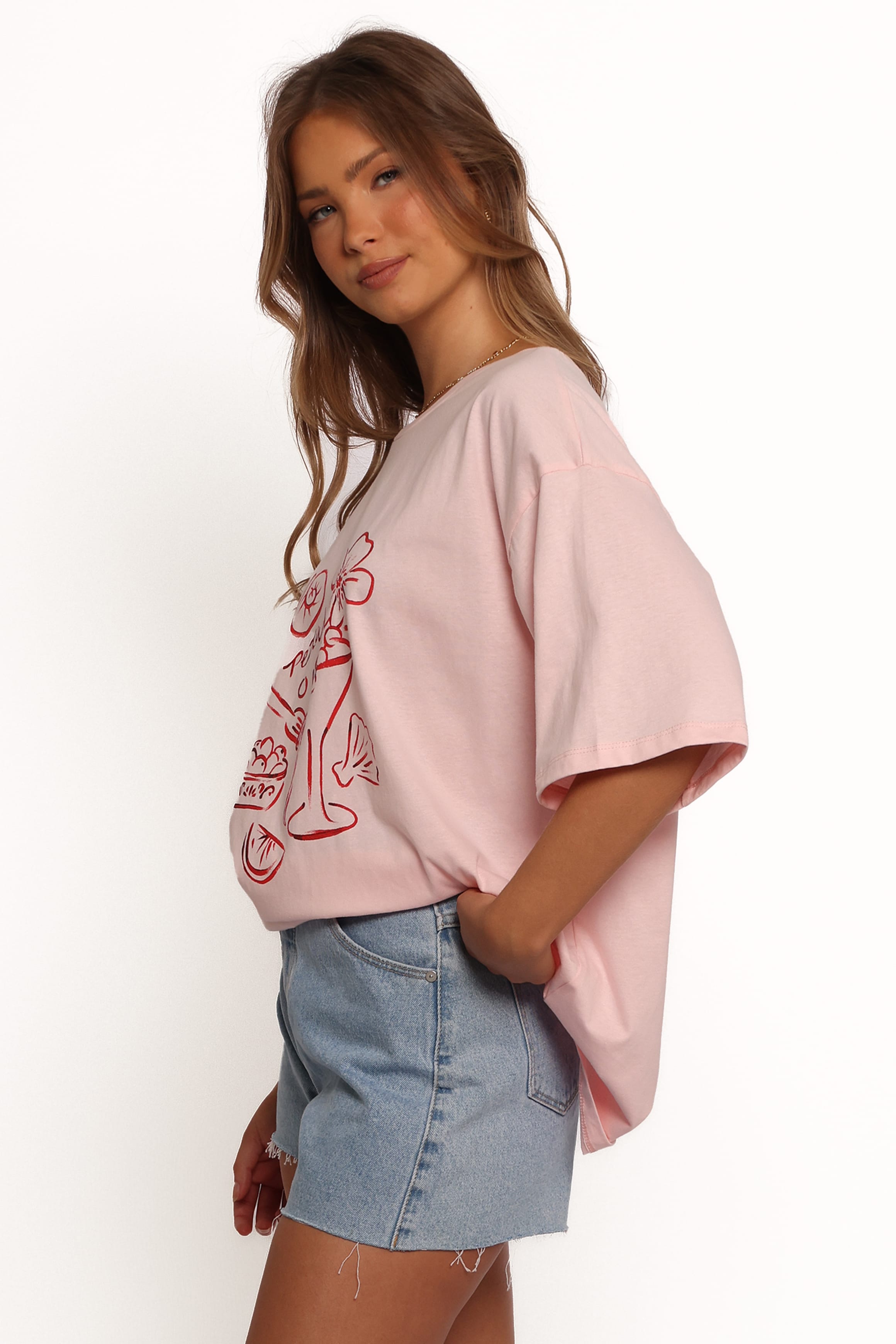 TOPS Loa Graphic Tee - Pink/Red