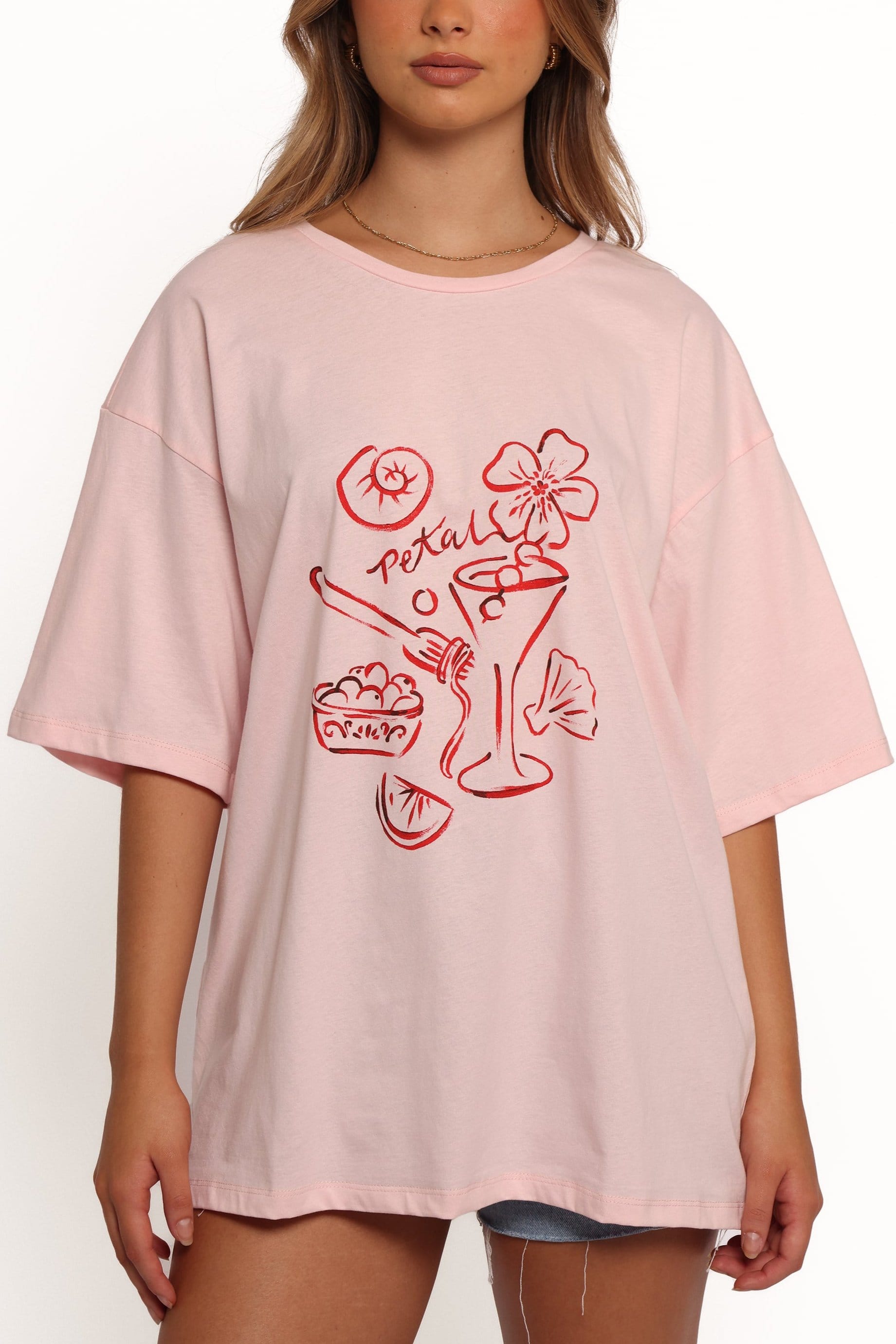 TOPS Loa Graphic Tee - Pink/Red