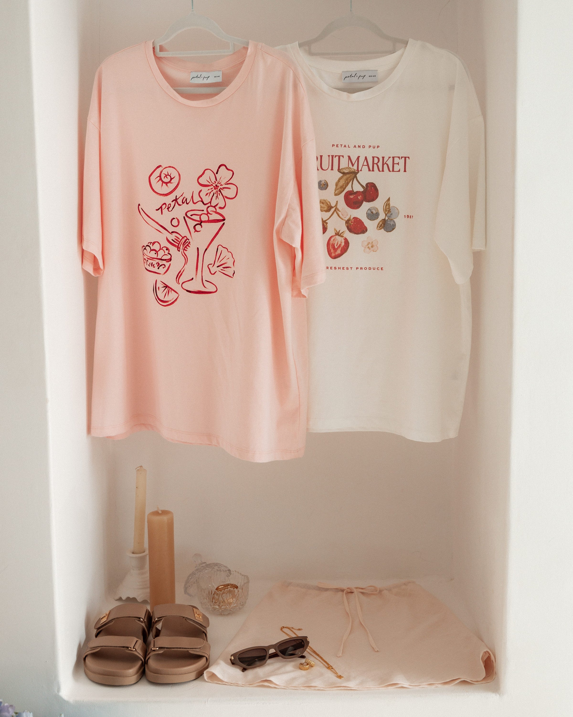 TOPS Loa Graphic Tee - Pink/Red