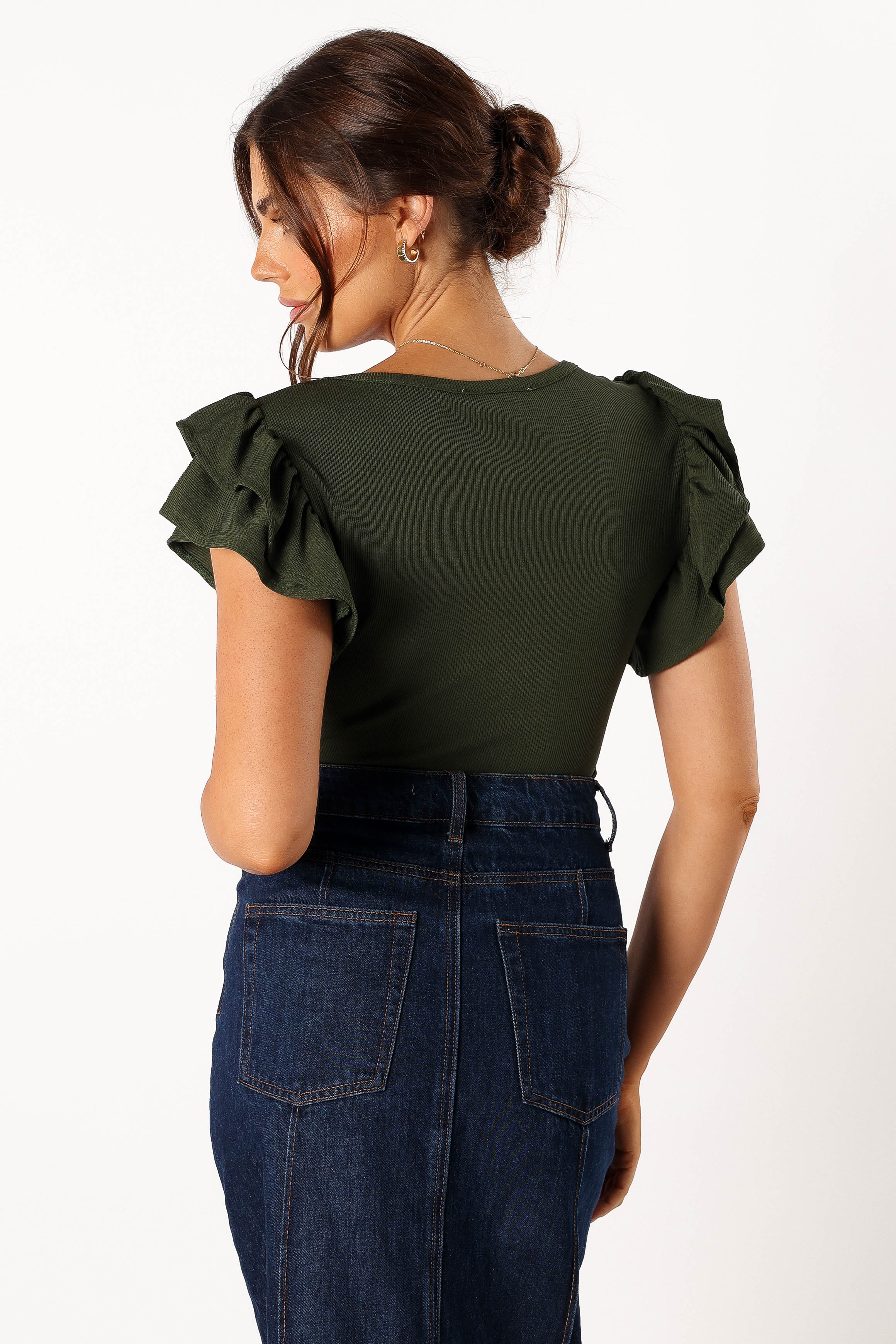 TOPS @Loren Ribbed Top - Olive