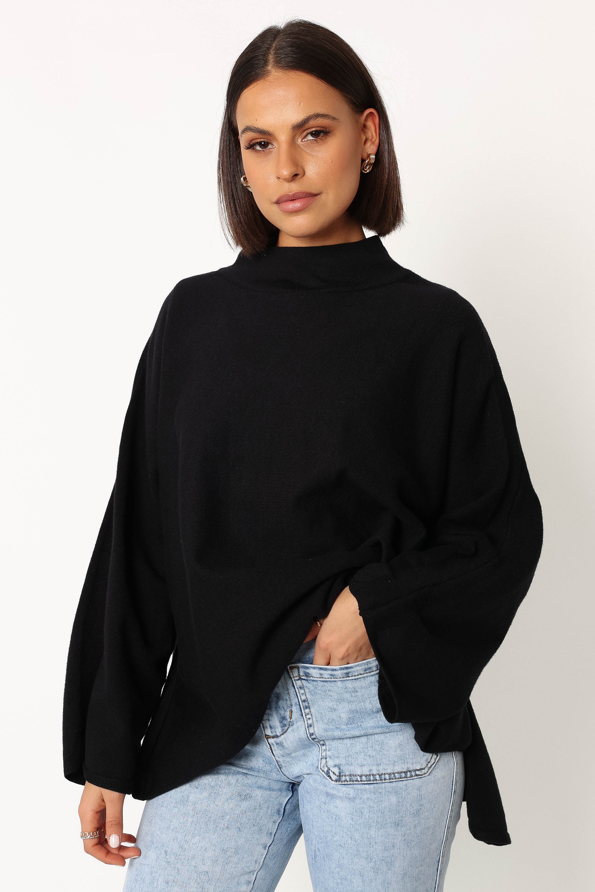 TOPS @Lorie Knit Top - Black
