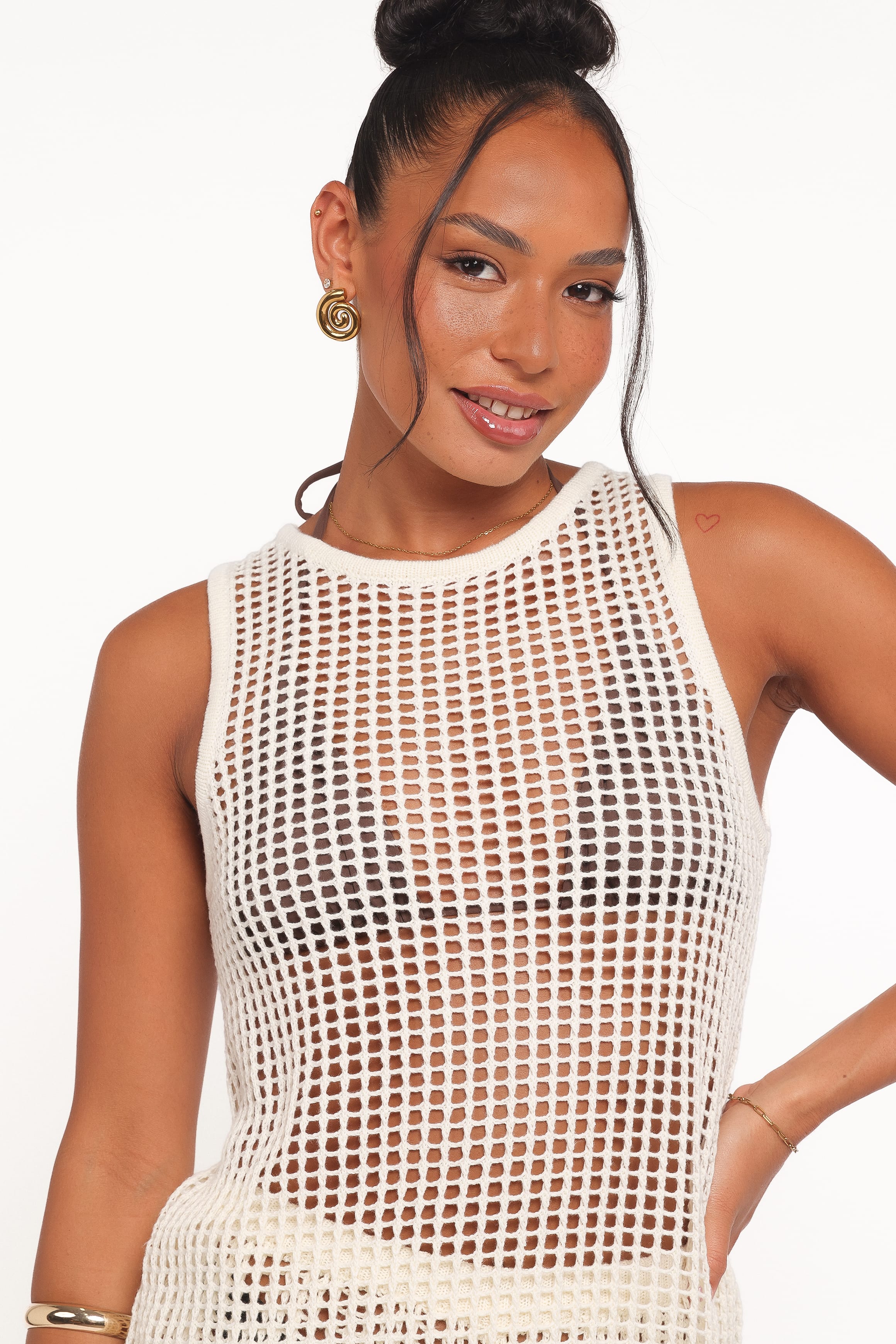 TOPS Lorna Knitted Top - Off White