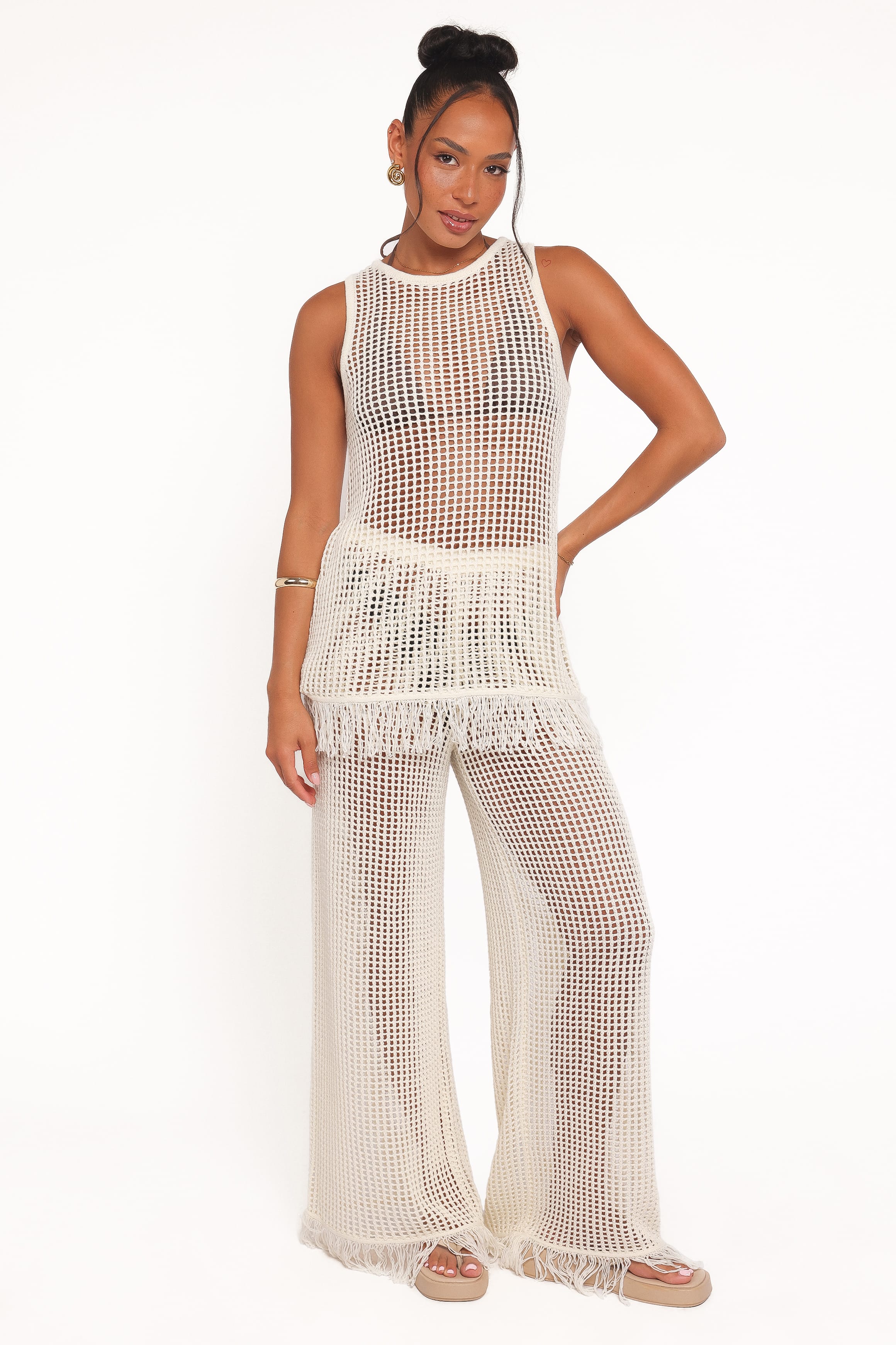 TOPS Lorna Knitted Top - Off White