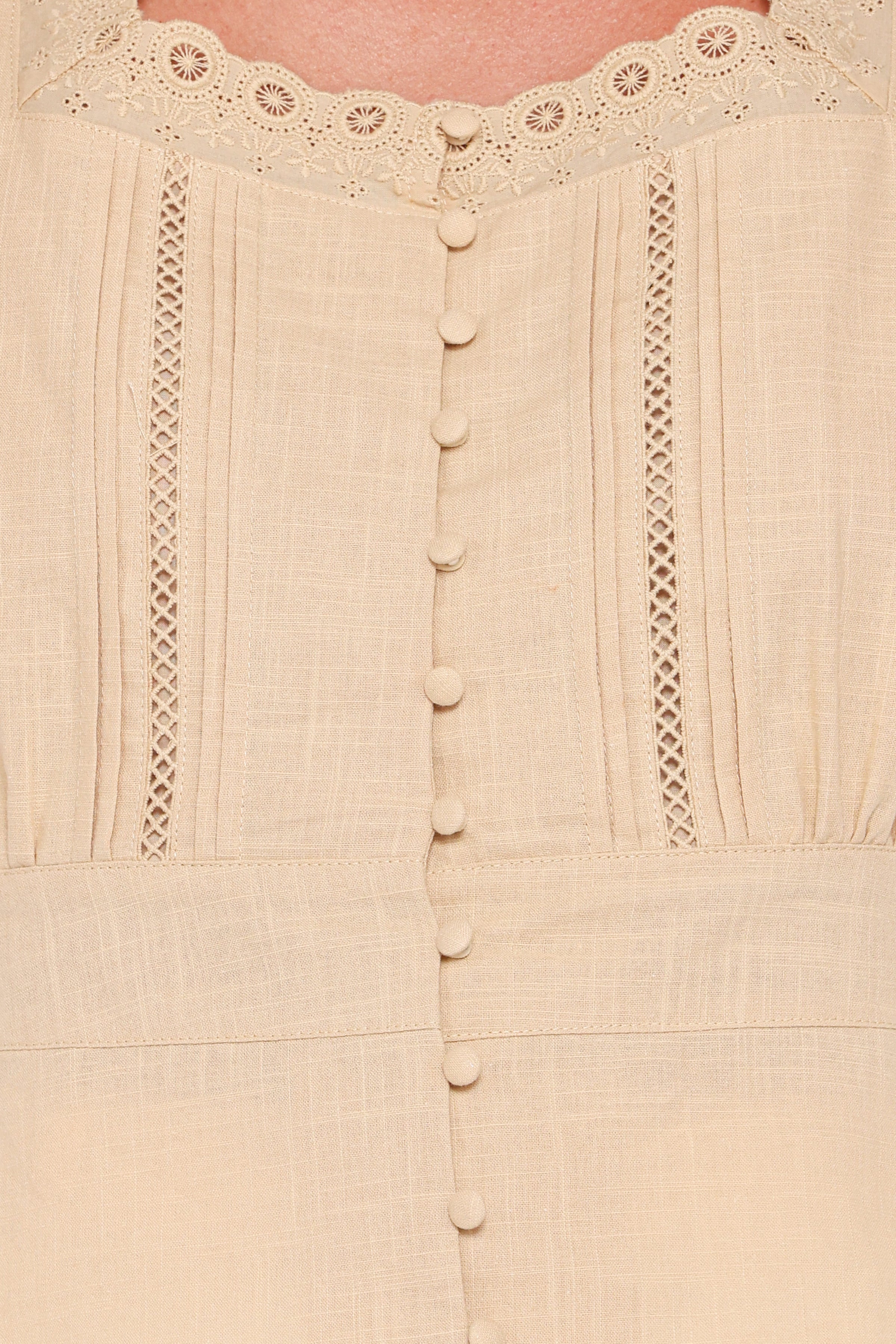 TOPS Luke Button Top - Khaki
