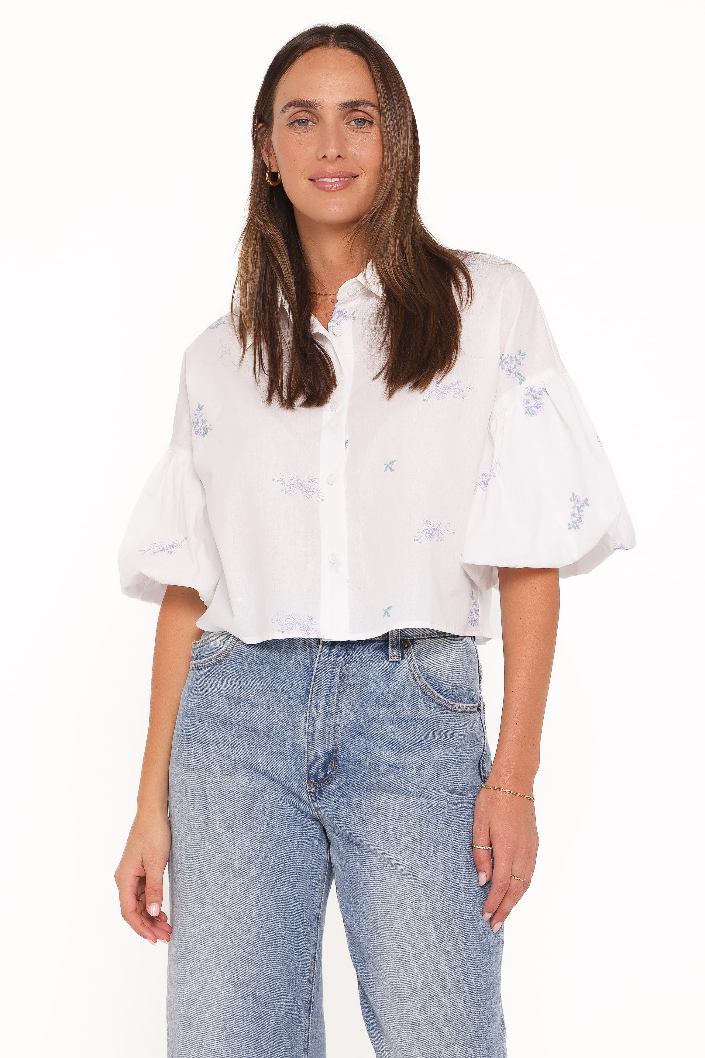 TOPS Luneth Button Up Blouse - White