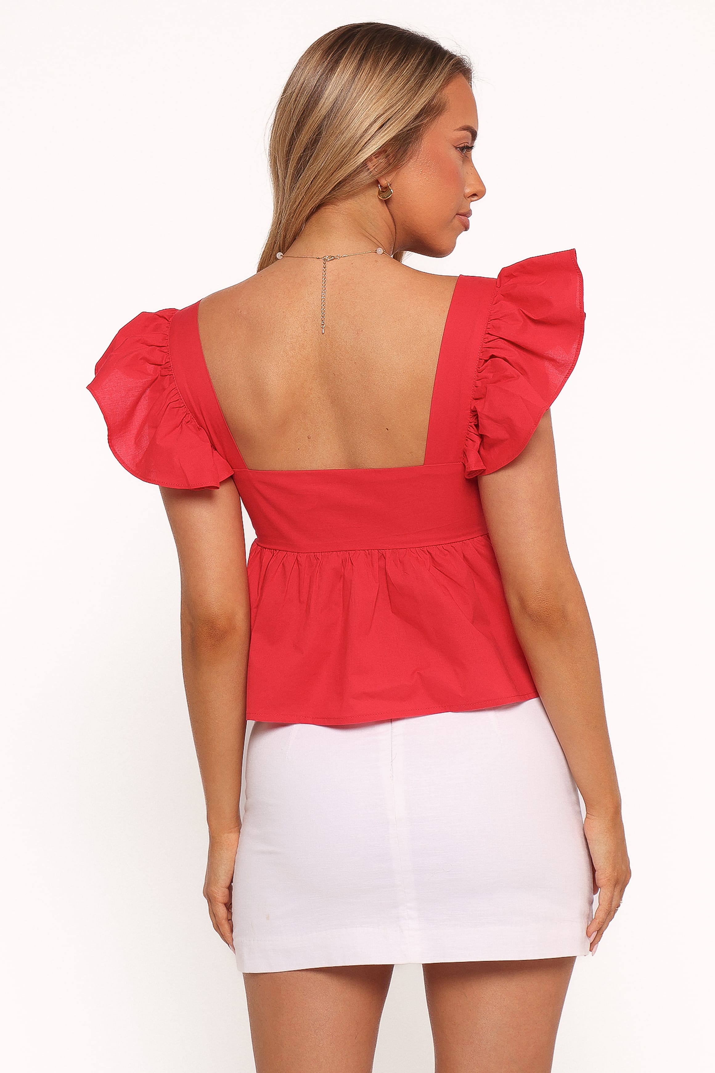 TOPS Lyric Ruffle Top - Red