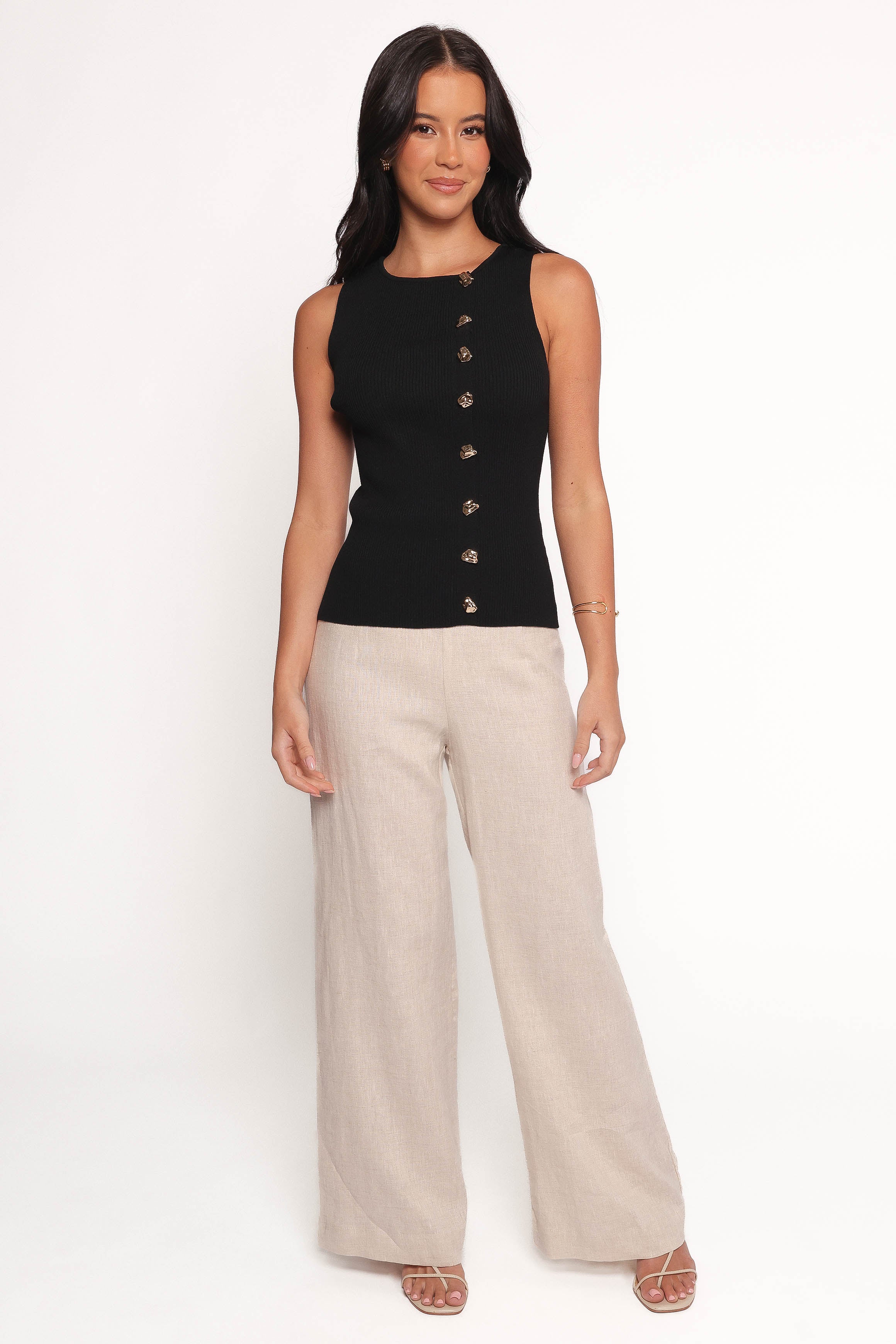 TOPS Lysa Knit Vest Top - Black