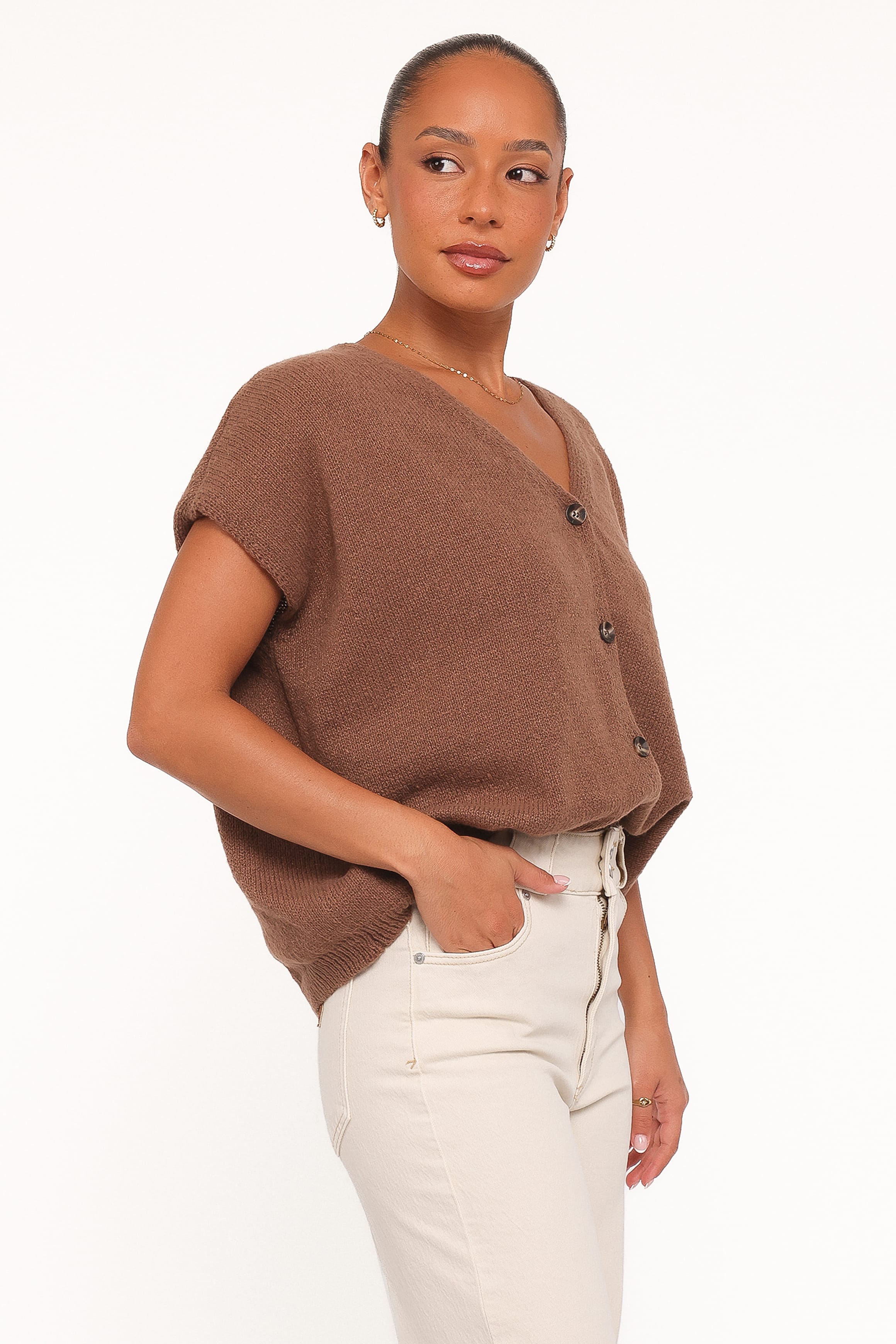 TOPS Mariana Knit Vest - Chocolate