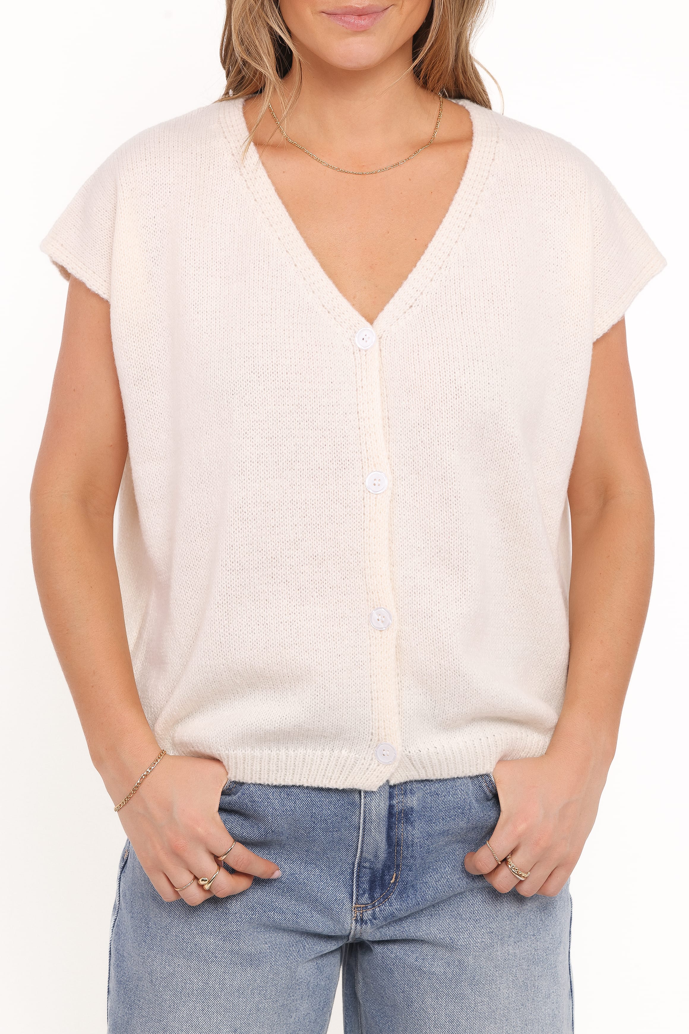 TOPS Mariana Knit Vest - Cream