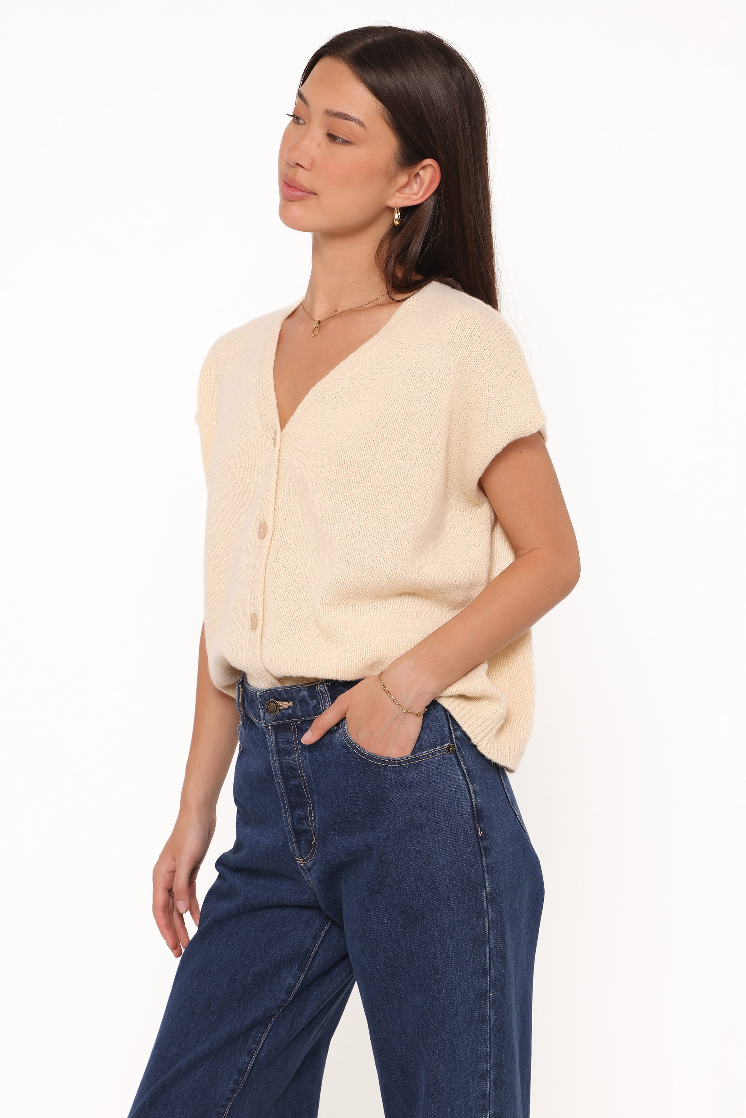 TOPS Mariana Knit Vest - Lemon