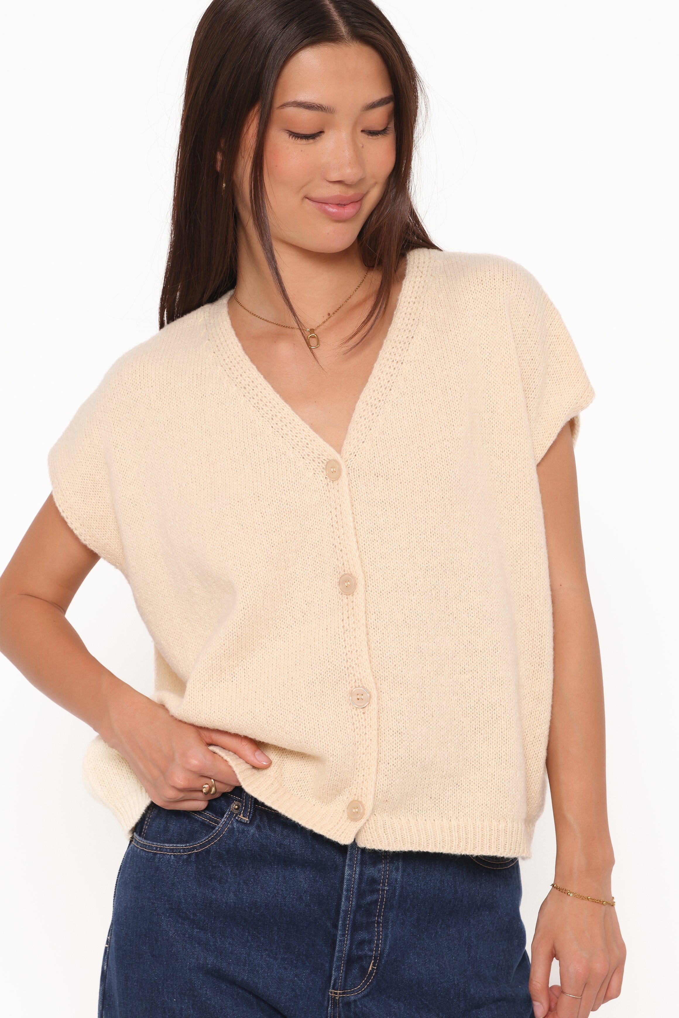TOPS Mariana Knit Vest - Lemon
