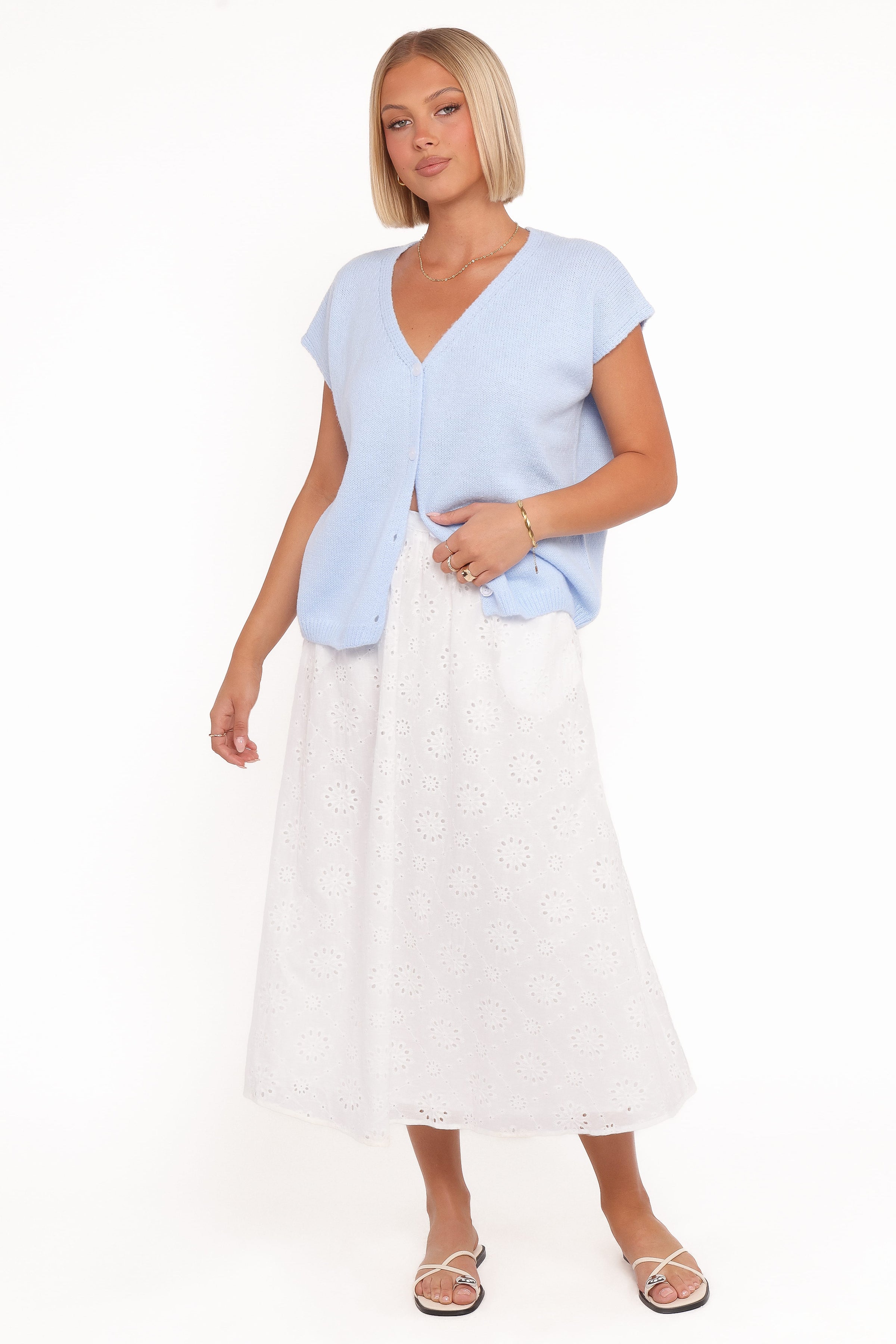 TOPS Mariana Knit Vest - Pale Blue