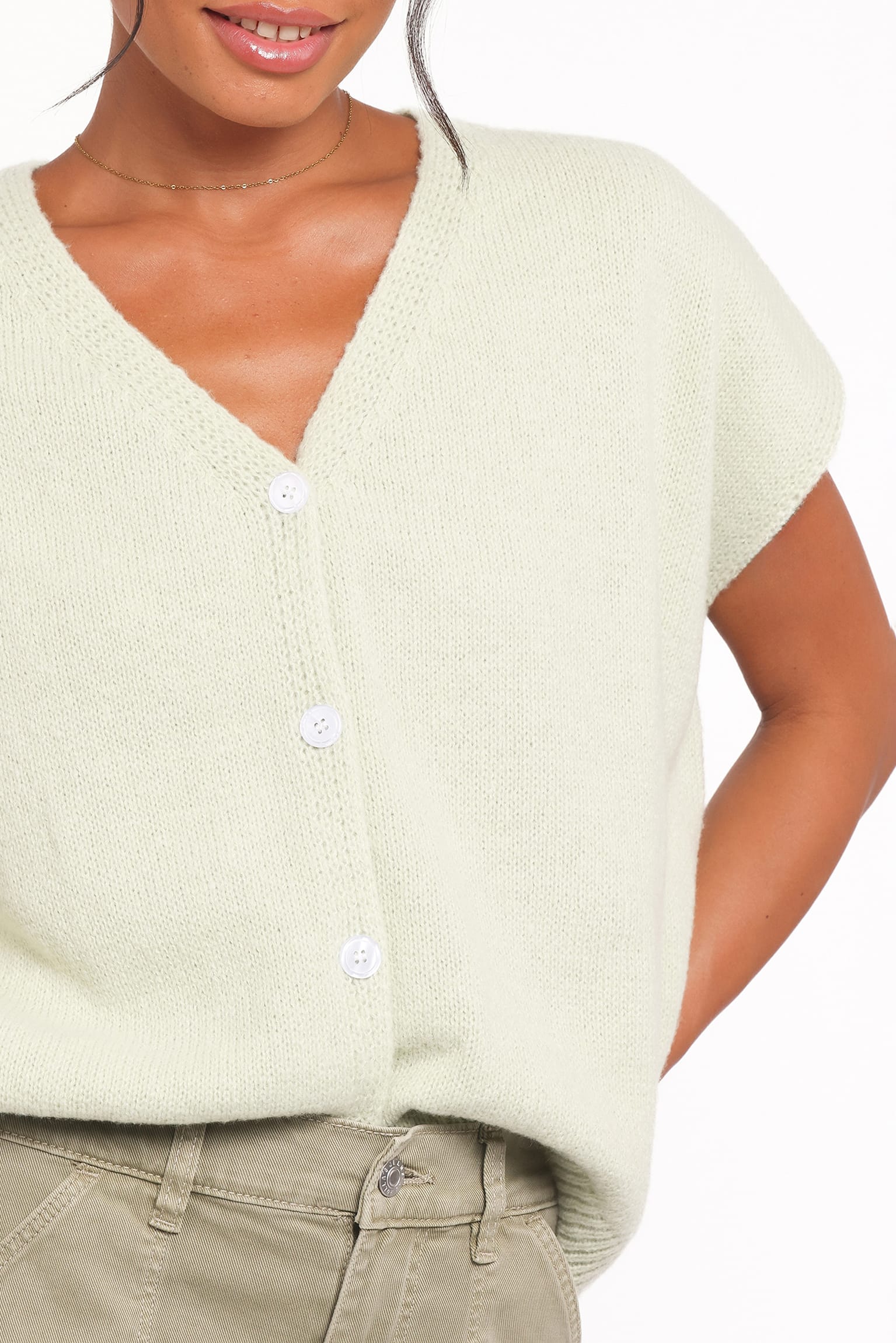 TOPS Mariana Knit Vest - Sage