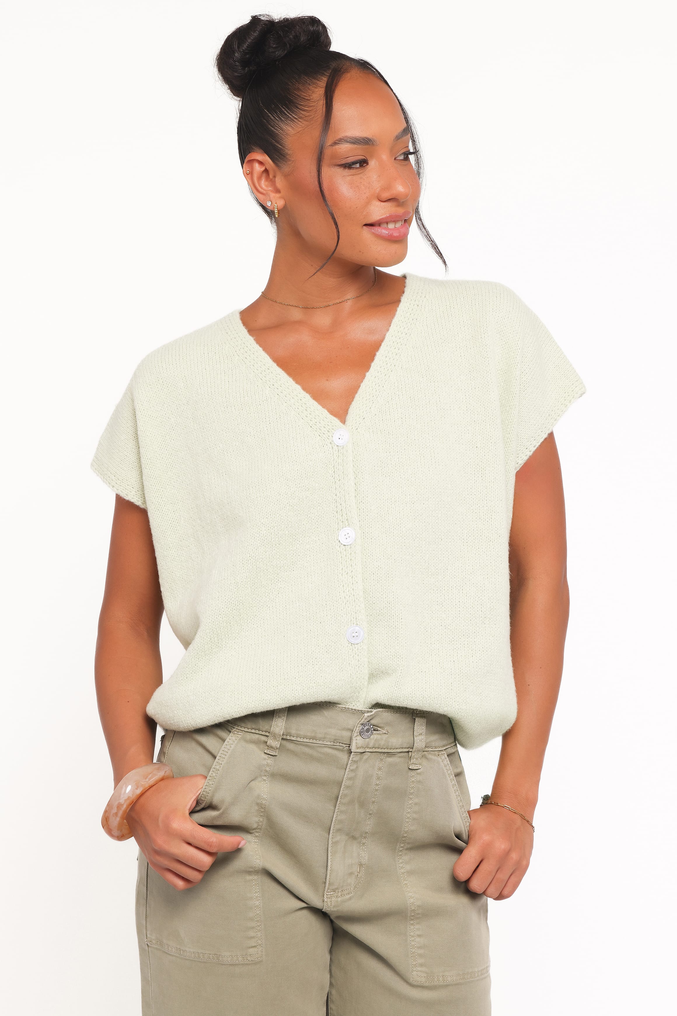 TOPS Mariana Knit Vest - Sage