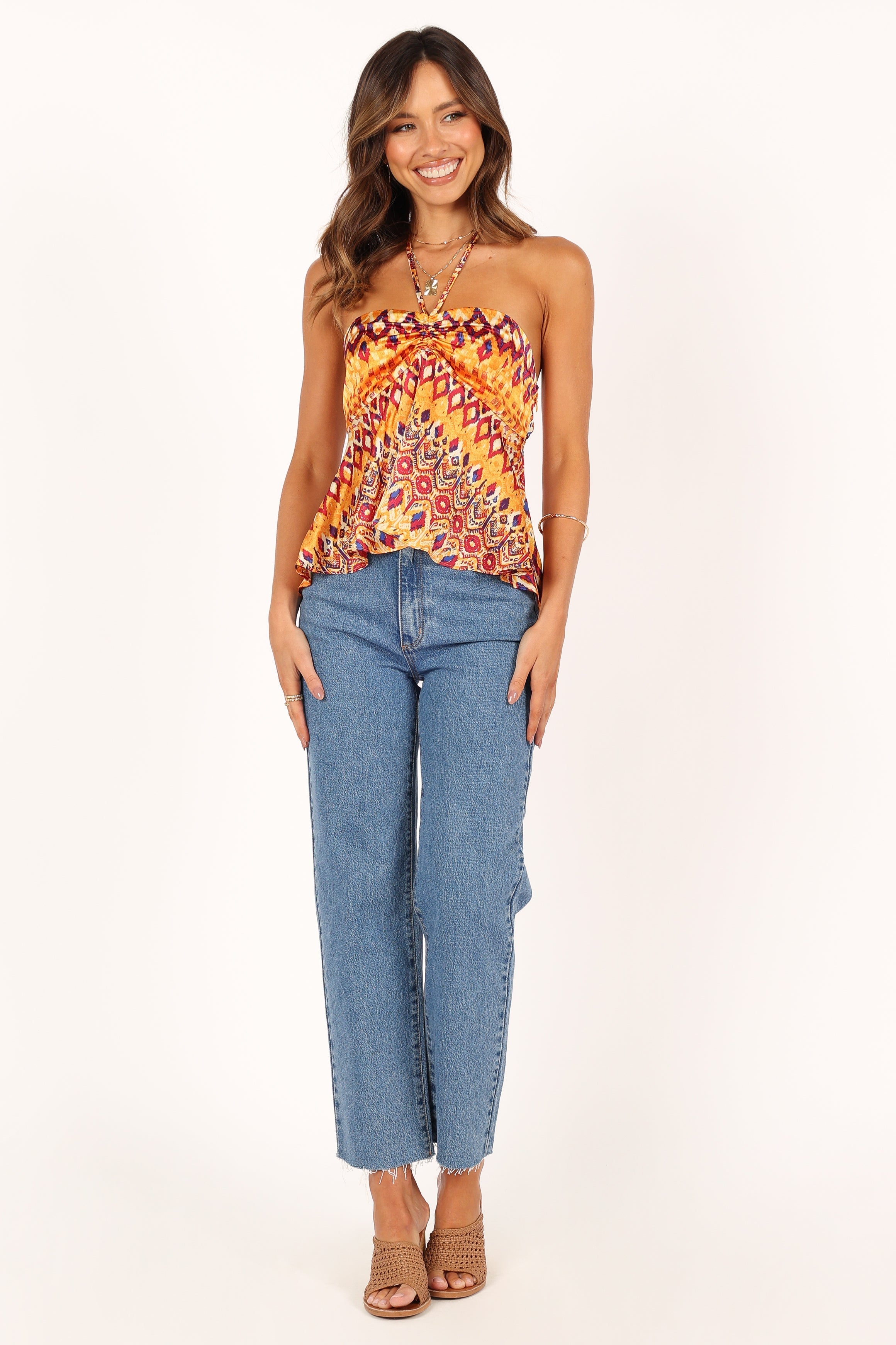 TOPS @Marigold Halter Top - Tan