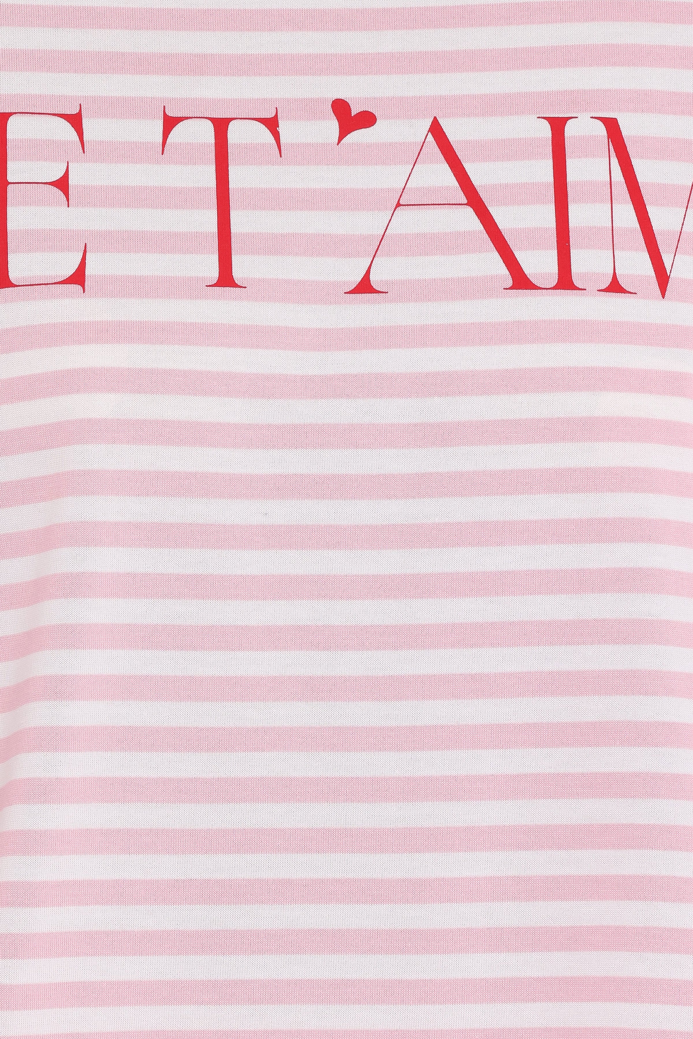 TOPS Marly Je T'Aime Tee - Pink Stripe