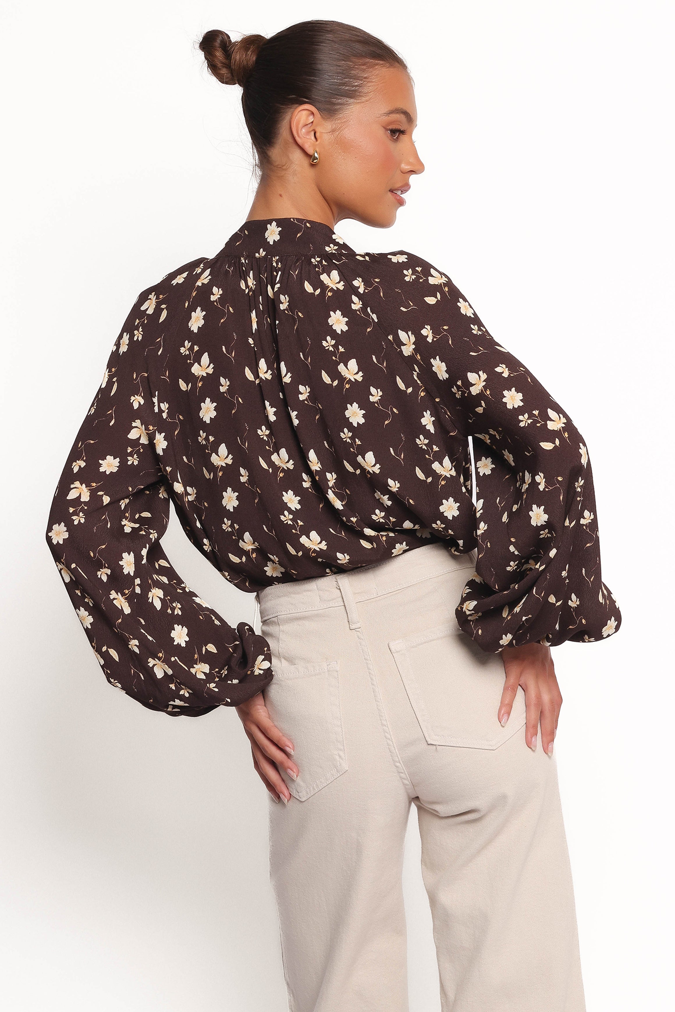 TOPS Marni Top - Brown Ditsy