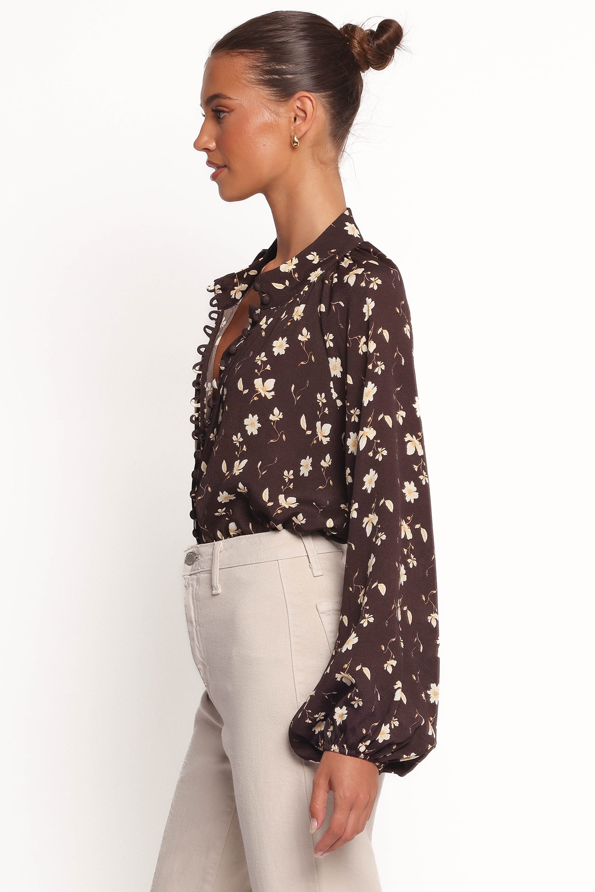 TOPS Marni Top - Brown Ditsy