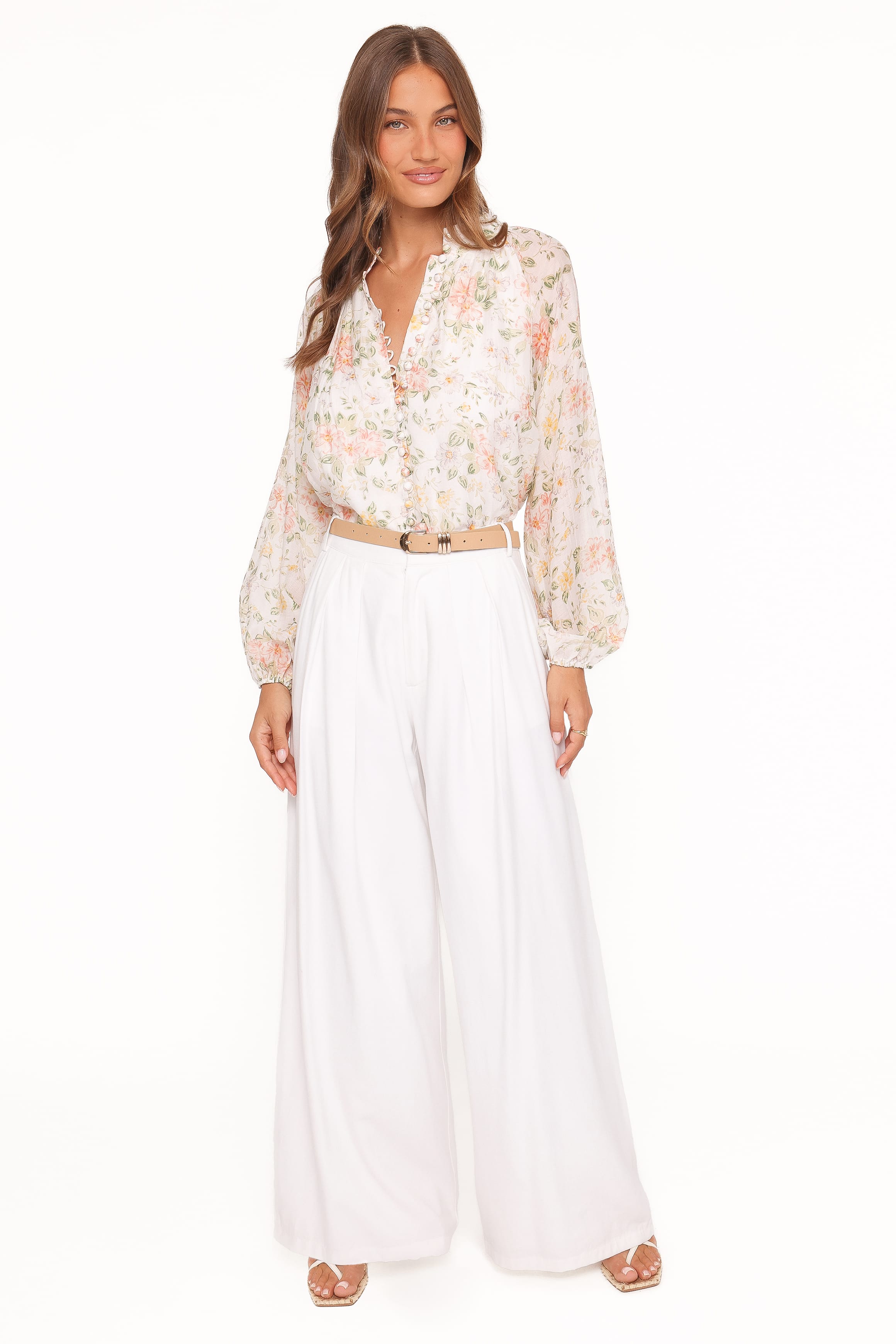 TOPS Marni Top - White Multi Floral