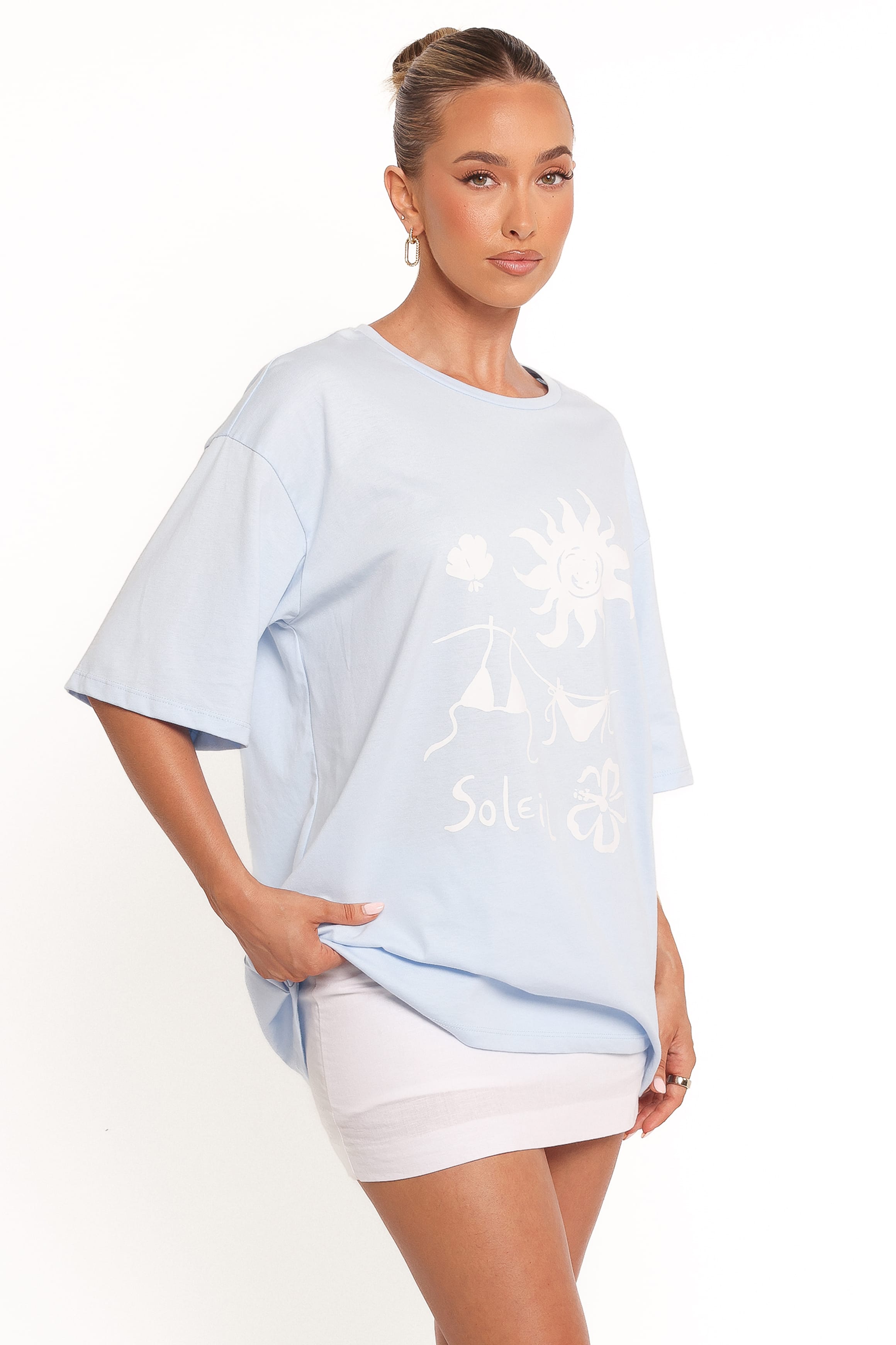 TOPS Mia Graphic Tee - Blue Soleil