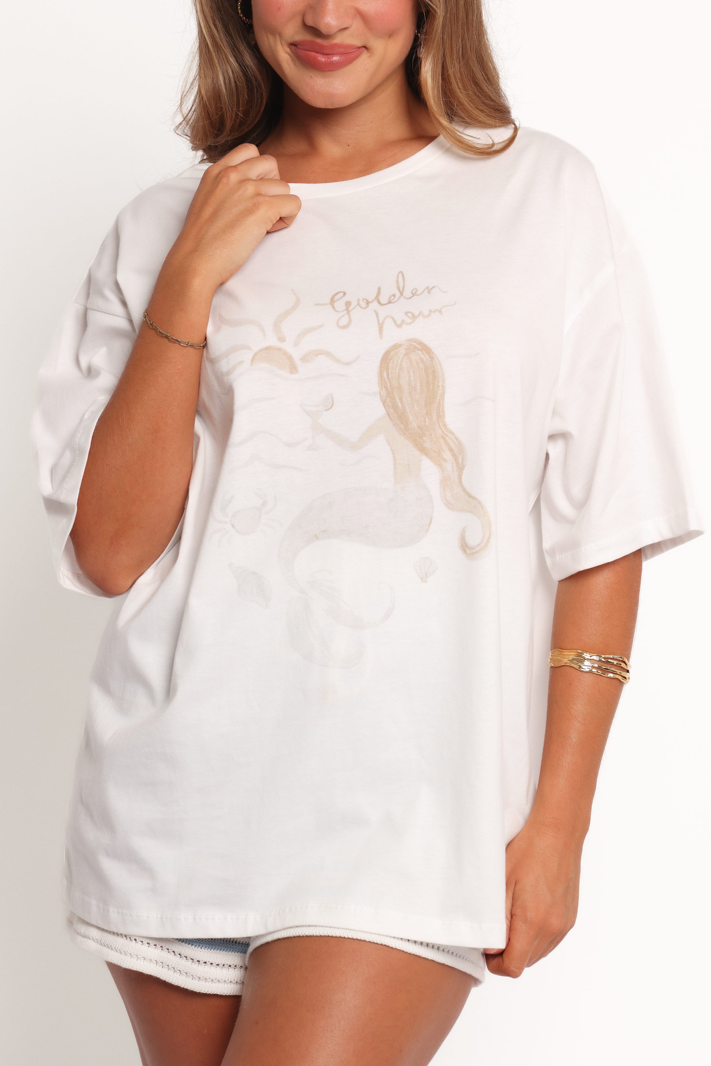 TOPS Mia Graphic Tee - Golden Hour