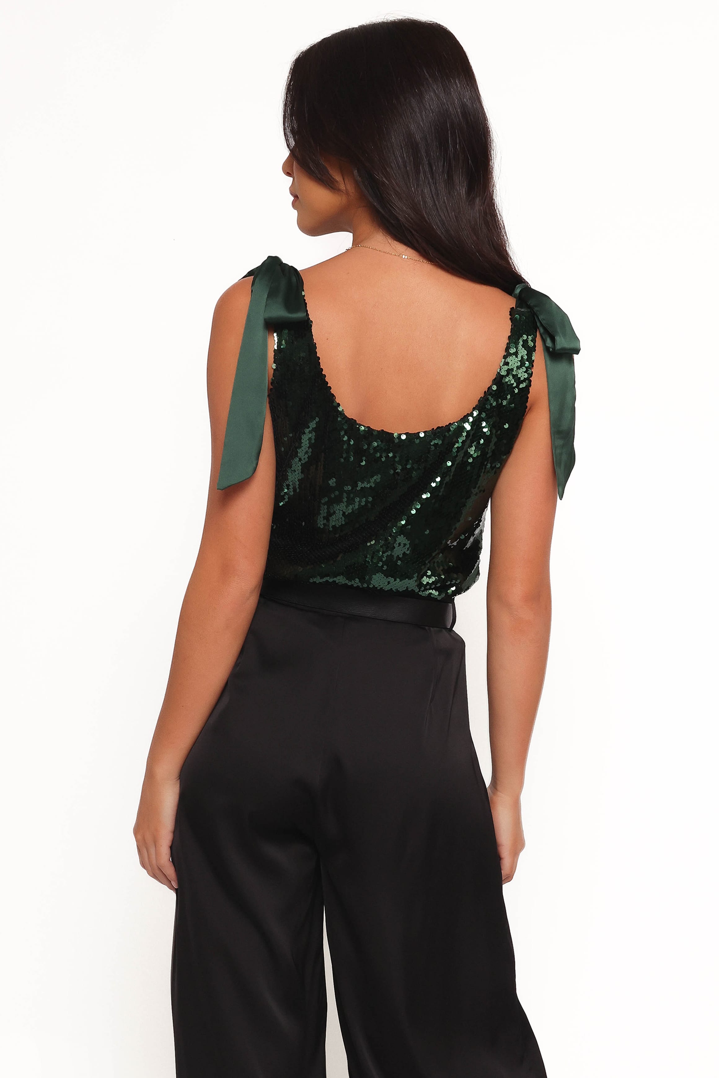 TOPS Miah Sequin Top - Emerald