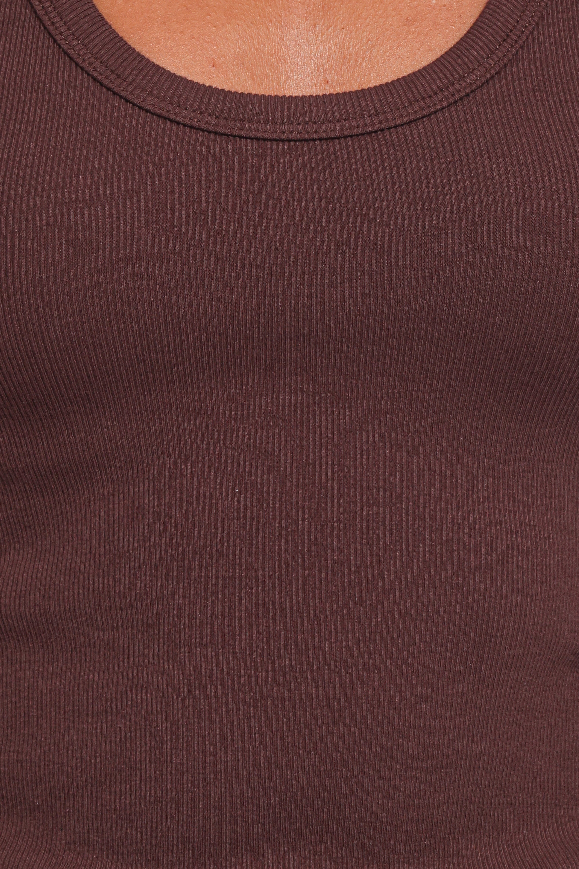 TOPS Miles Racerback Rib Knit Tank Top - Espresso