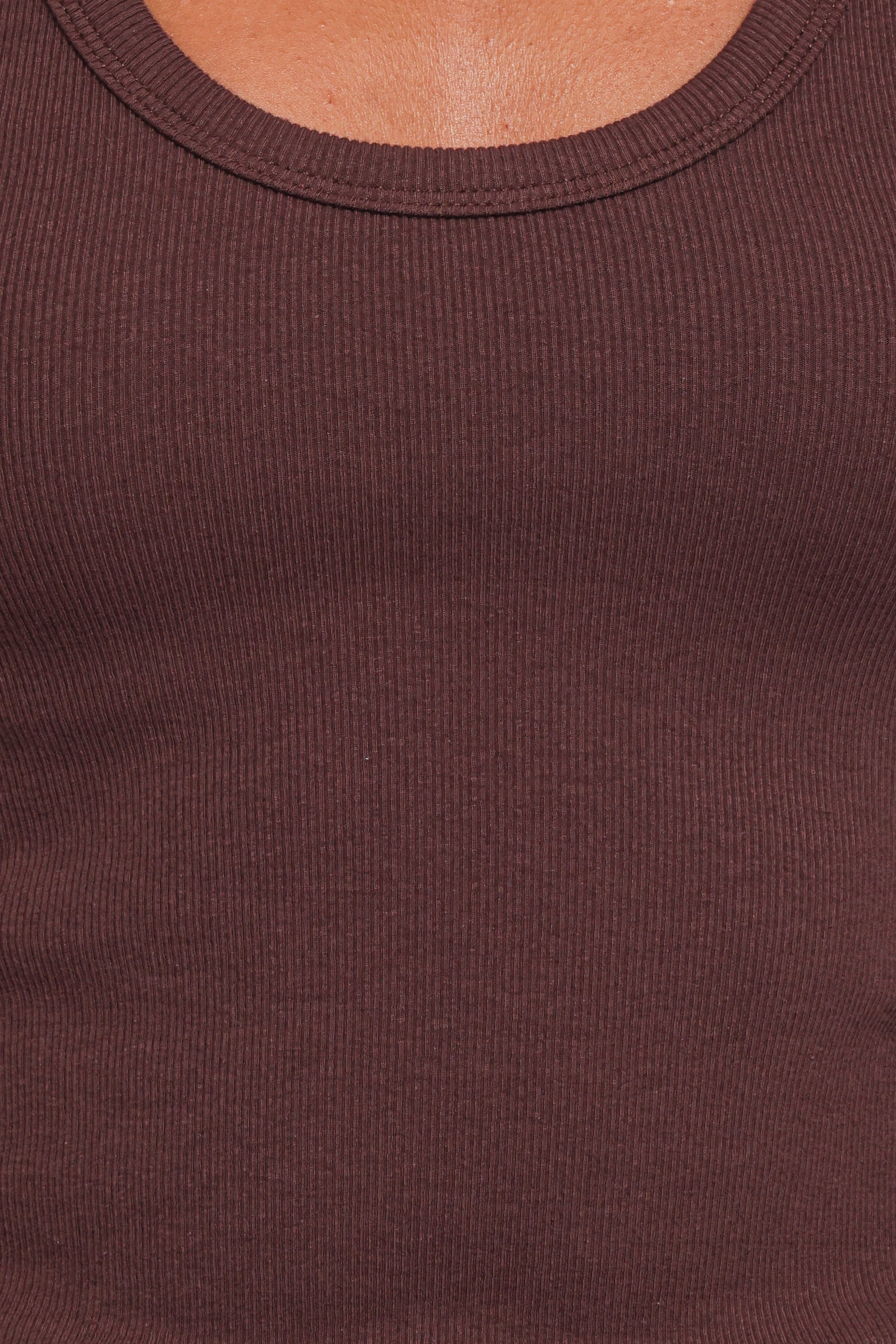 TOPS Miles Racerback Rib Knit Tank Top - Espresso