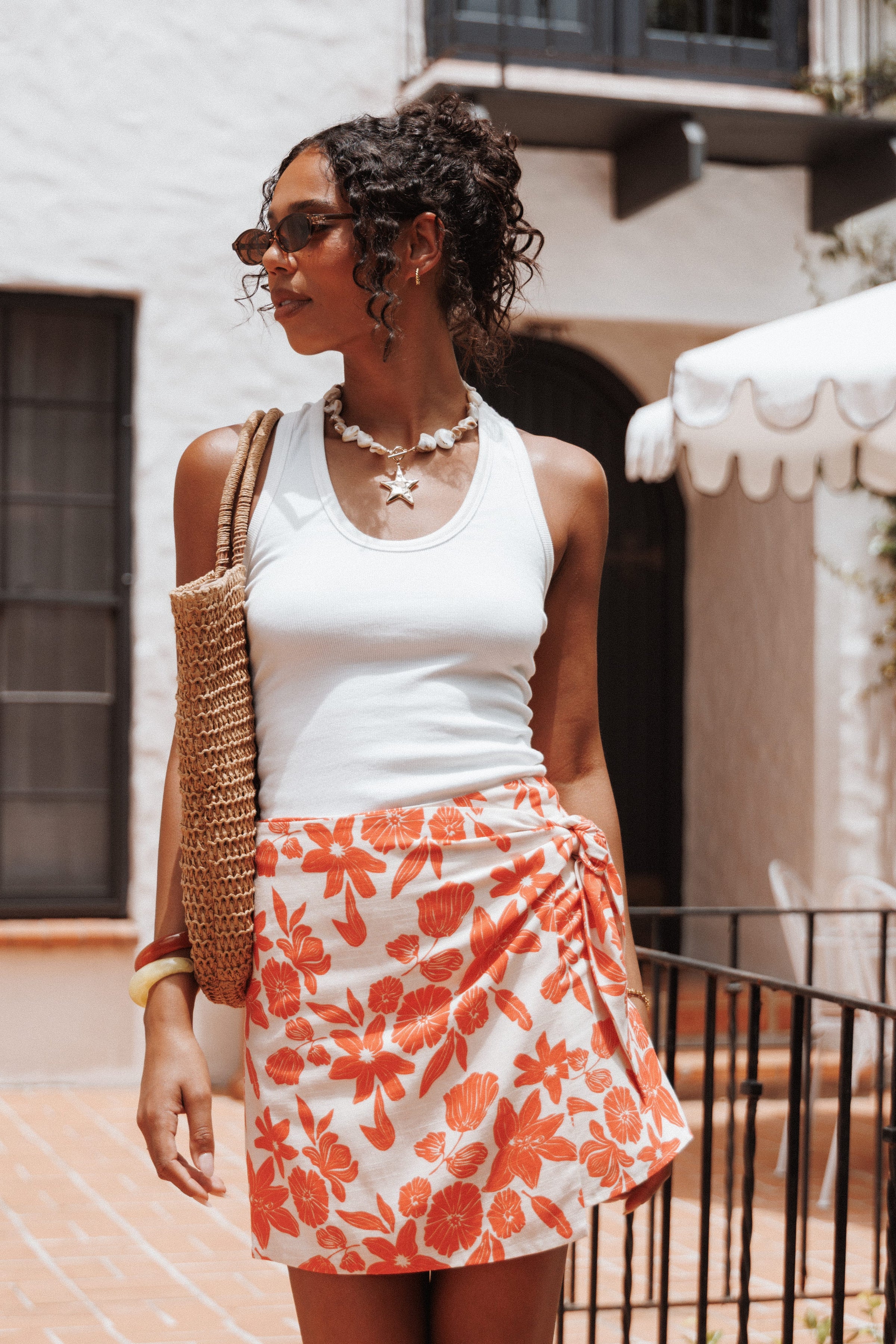 TOPS Miles Racerback Rib Knit Tank Top - White